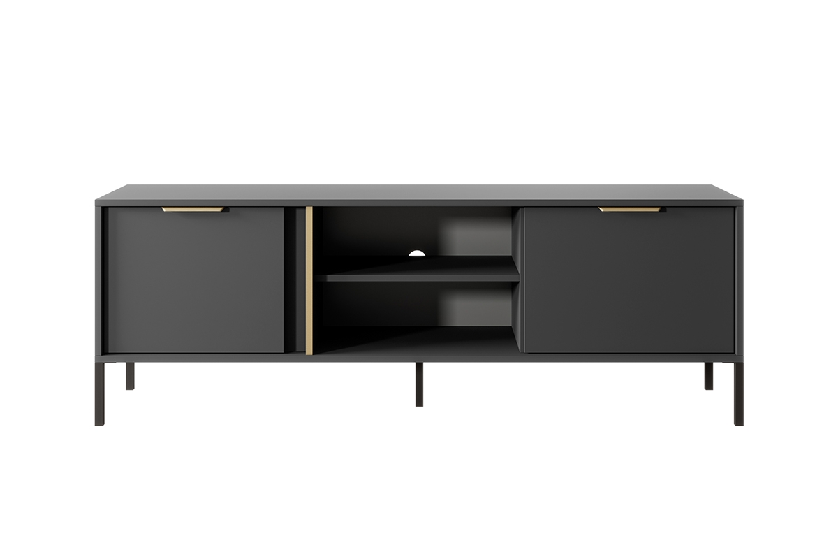 TV stolek Interi 150 cm s výklenkem - antracitový Skříňka RTV Interi dvoudveřová s výklenkem 150 cm - Antracytová 