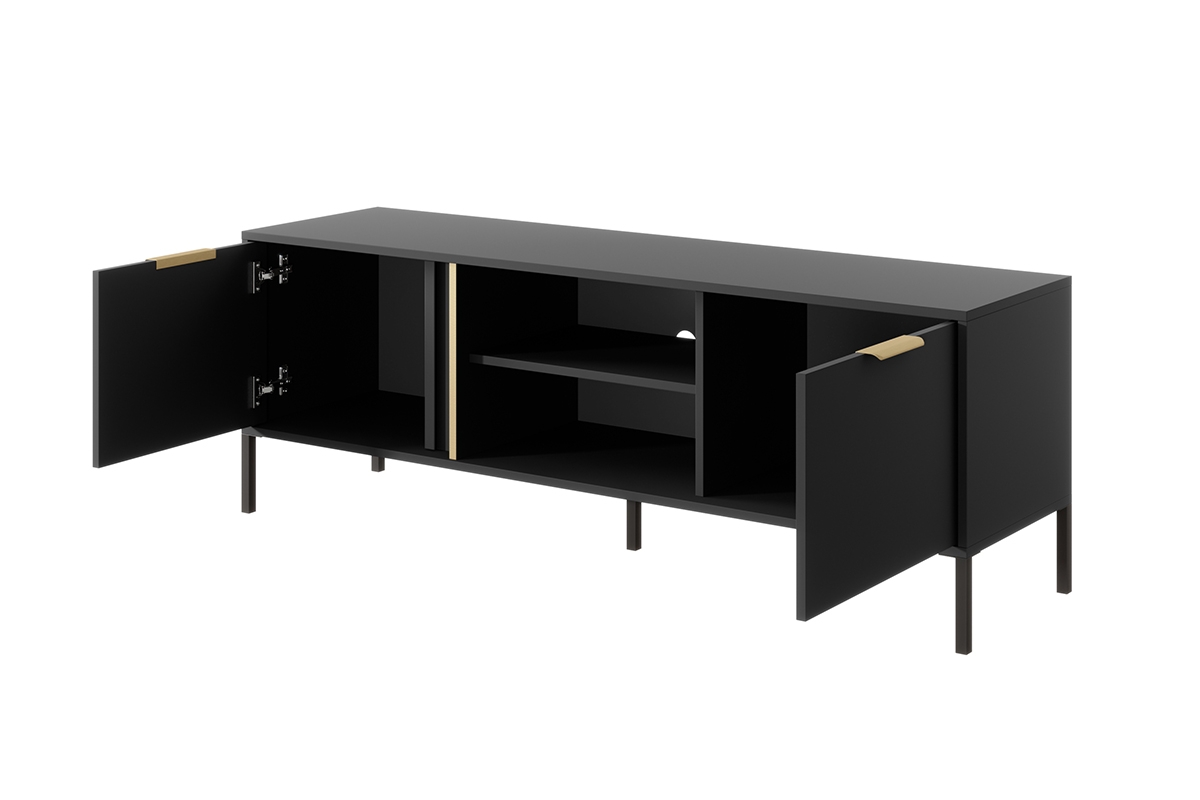 TV stolek Interi 150 cm s výklenkem - antracitový Skříňka RTV Interi dvoudveřová s výklenkem 150 cm - Antracytová 