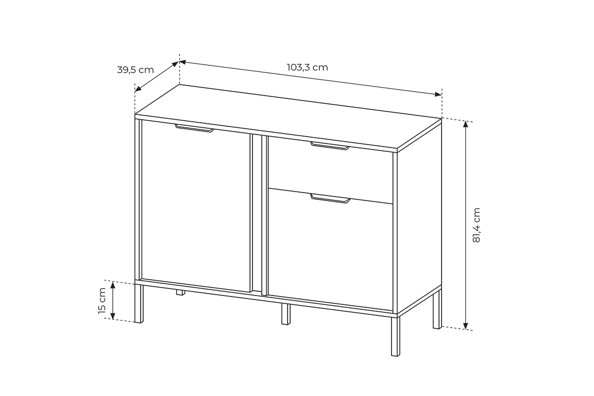 Komoda Interi 100 cm se zásuvkou - antracit Komoda dvoudveřová z szuflada Interi 100 cm - Antracytová 