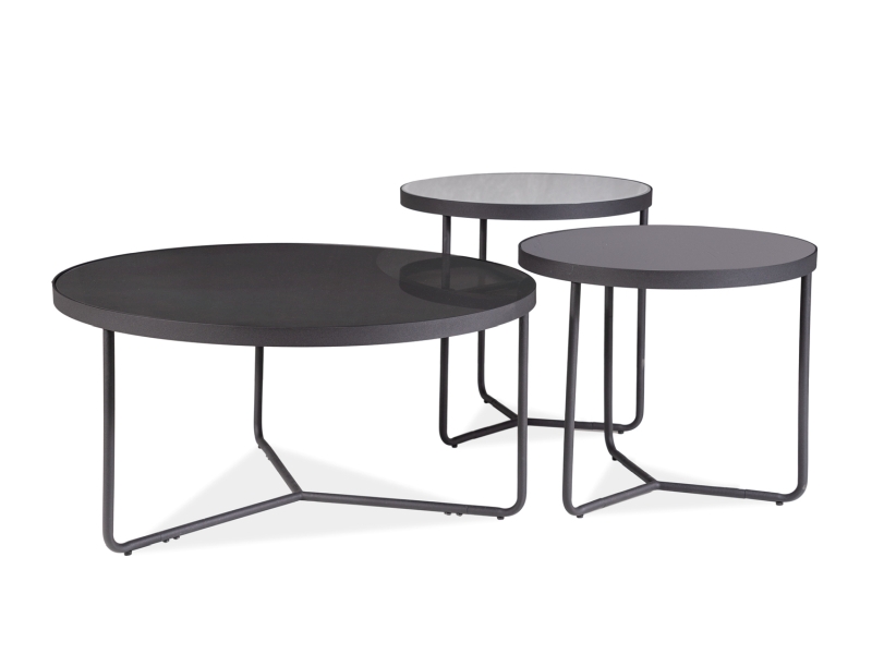Konferenční stolek ARTEMIDA šedý+Černý / Černý (Komplet)  Konferenční stolek artemida šedý+Černý / Černý (Komplet)