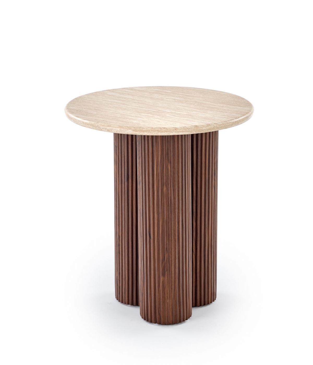 Konferenčný stolík Dorotea S 50 cm - travertín / orechový dekor Konferenčný stolík okragla Dorotea S 50 cm do obývacej izby - Travertín / orieškový