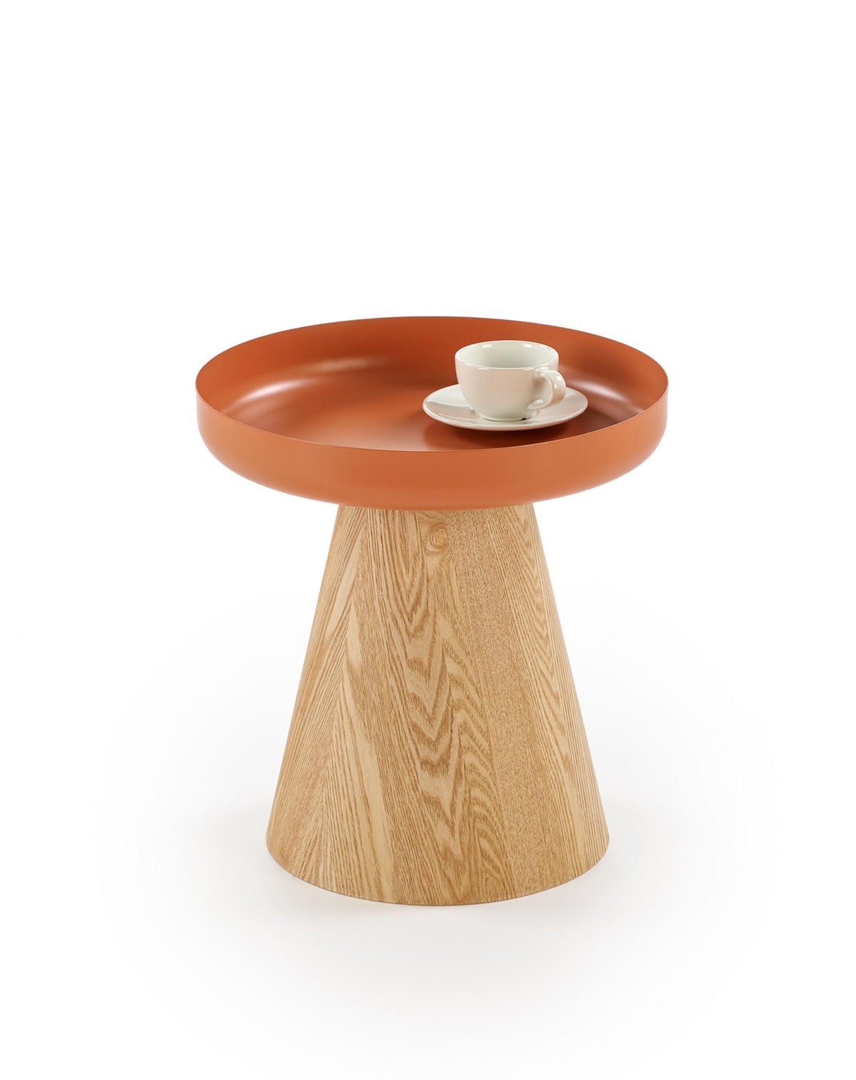 Konferenčný stolík Gina 40 cm - prírodný dekor / škoricové nožičky Konferenčný stolík okragla Gina 40 cm do obývacej izby - prírodné / škoricový