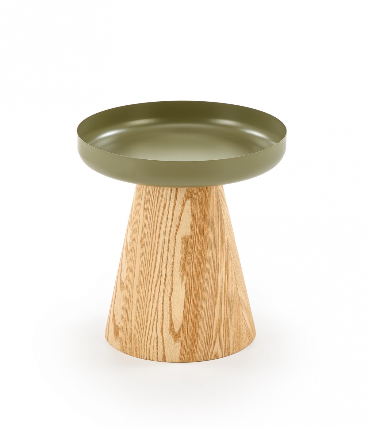 Konferenčný stolík Gina 40 cm - prírodný dekor / zelené nožičky Konferenčný stolík okragla Gina 40 cm do obývacej izby - prírodné / Zelený