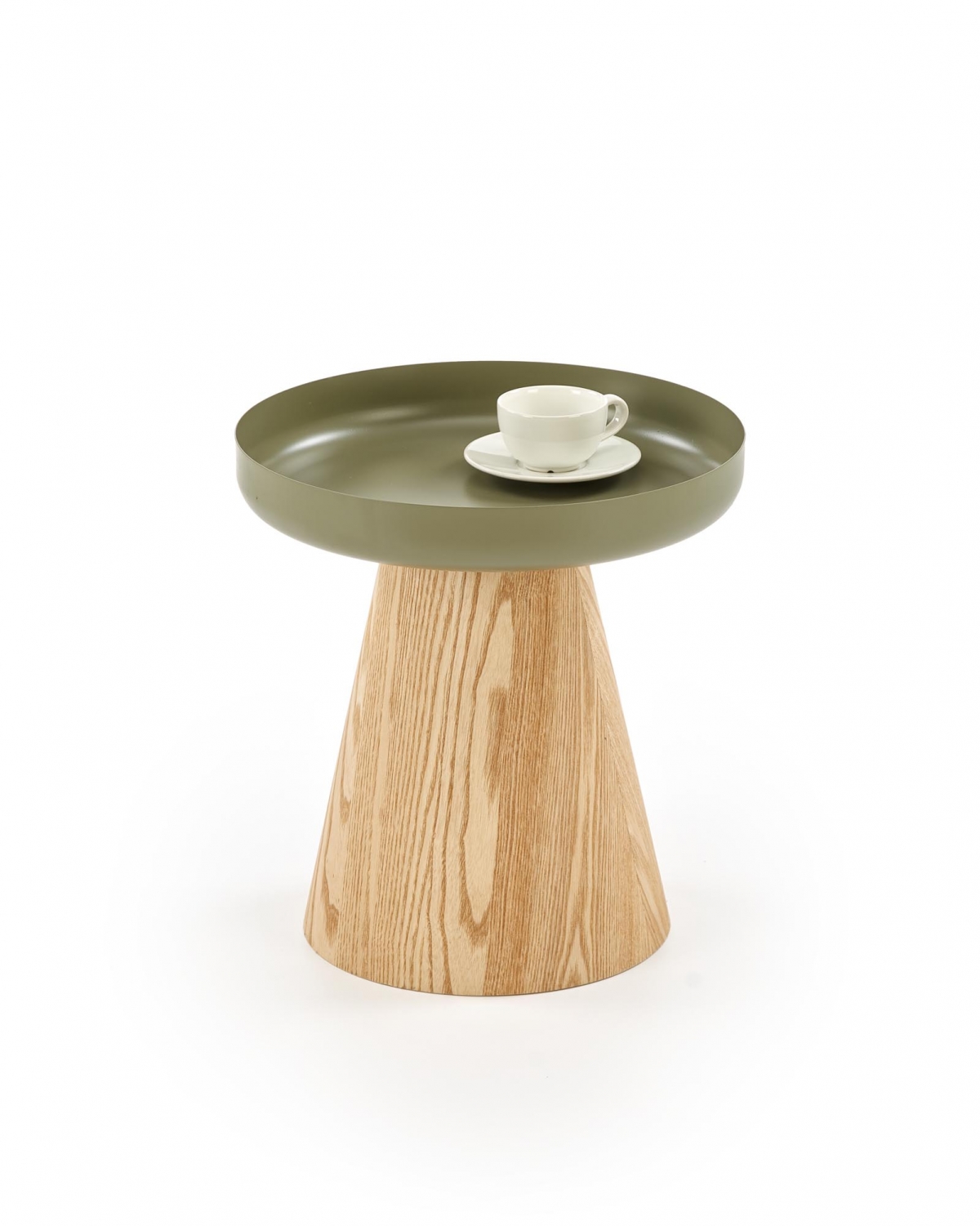 Konferenčný stolík Gina 40 cm - prírodný dekor / zelené nožičky Konferenčný stolík okragla Gina 40 cm do obývacej izby - prírodné / Zelený