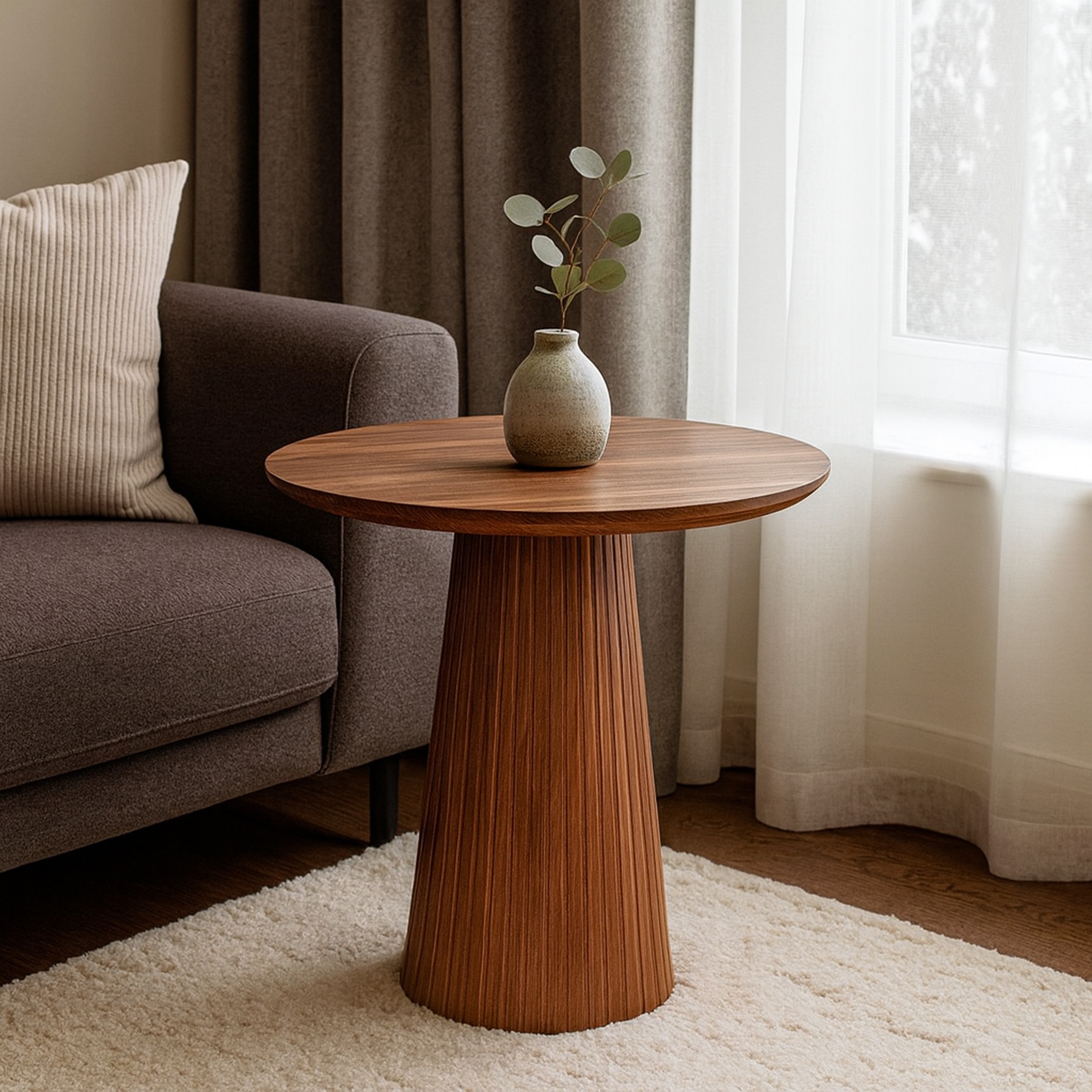 Konferenčný stolík Gisela 60 cm - orechový dekor Konferenčný stolík okragla Gisela 60 cm do obývacej izby - orieškový