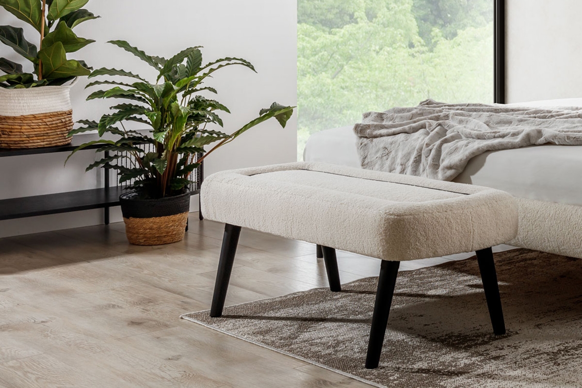 Čalouněná lavice Nello krémová lavice čalouněná