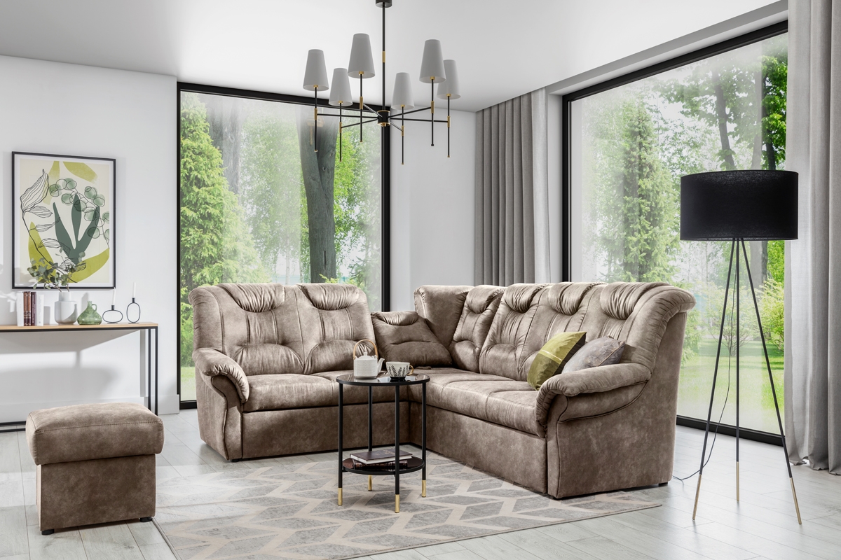 Rohová sedací souprava Lonigo L levá - hnědá Forever 63 Rohová sedací souprava levá strana do obývacího pokoje Lonigo L