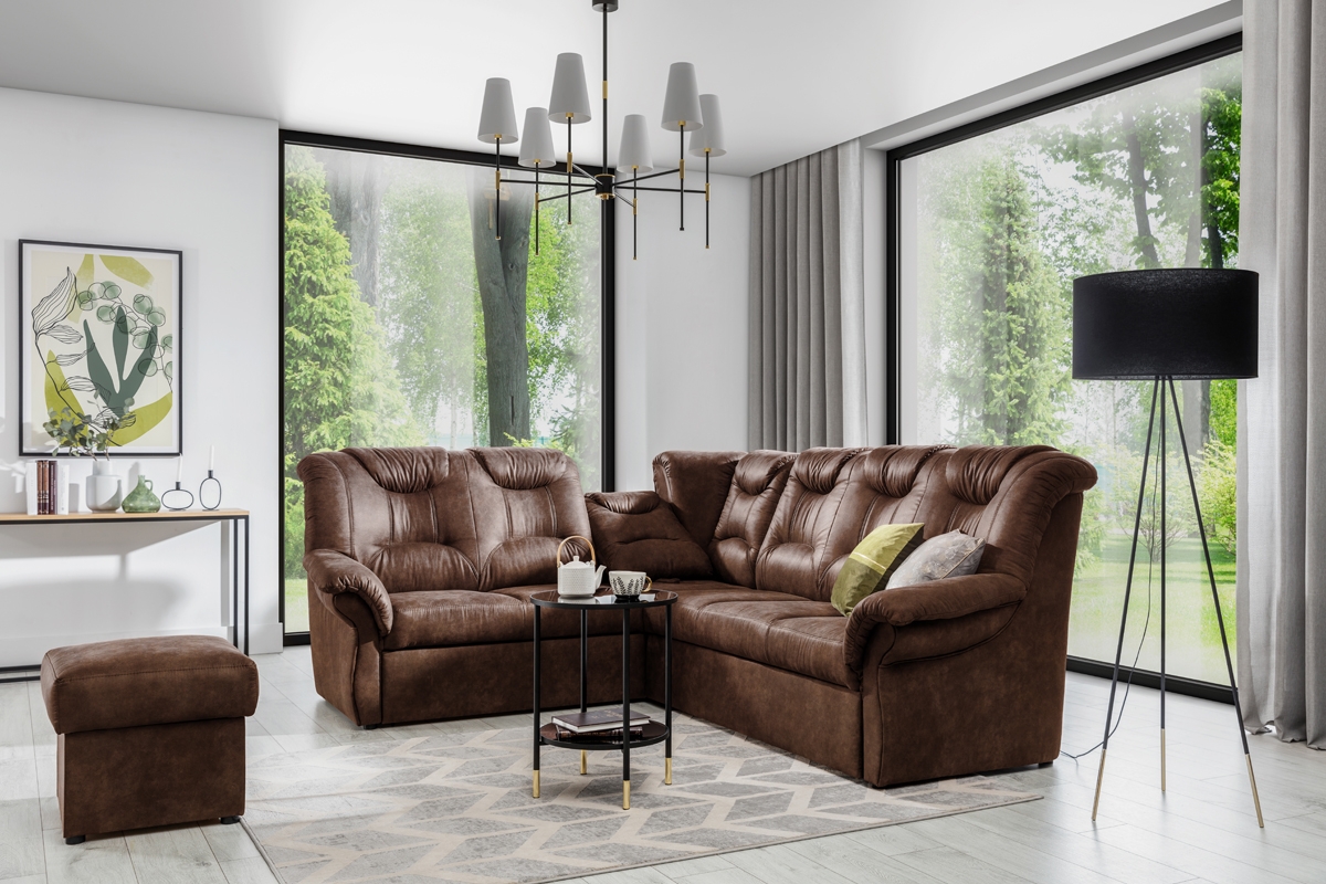 Rohová sedacia súprava ľavá Lonigo L - Hnedý Preston 24 Rohová sedacia súprava ľavostranná . Lonigo L