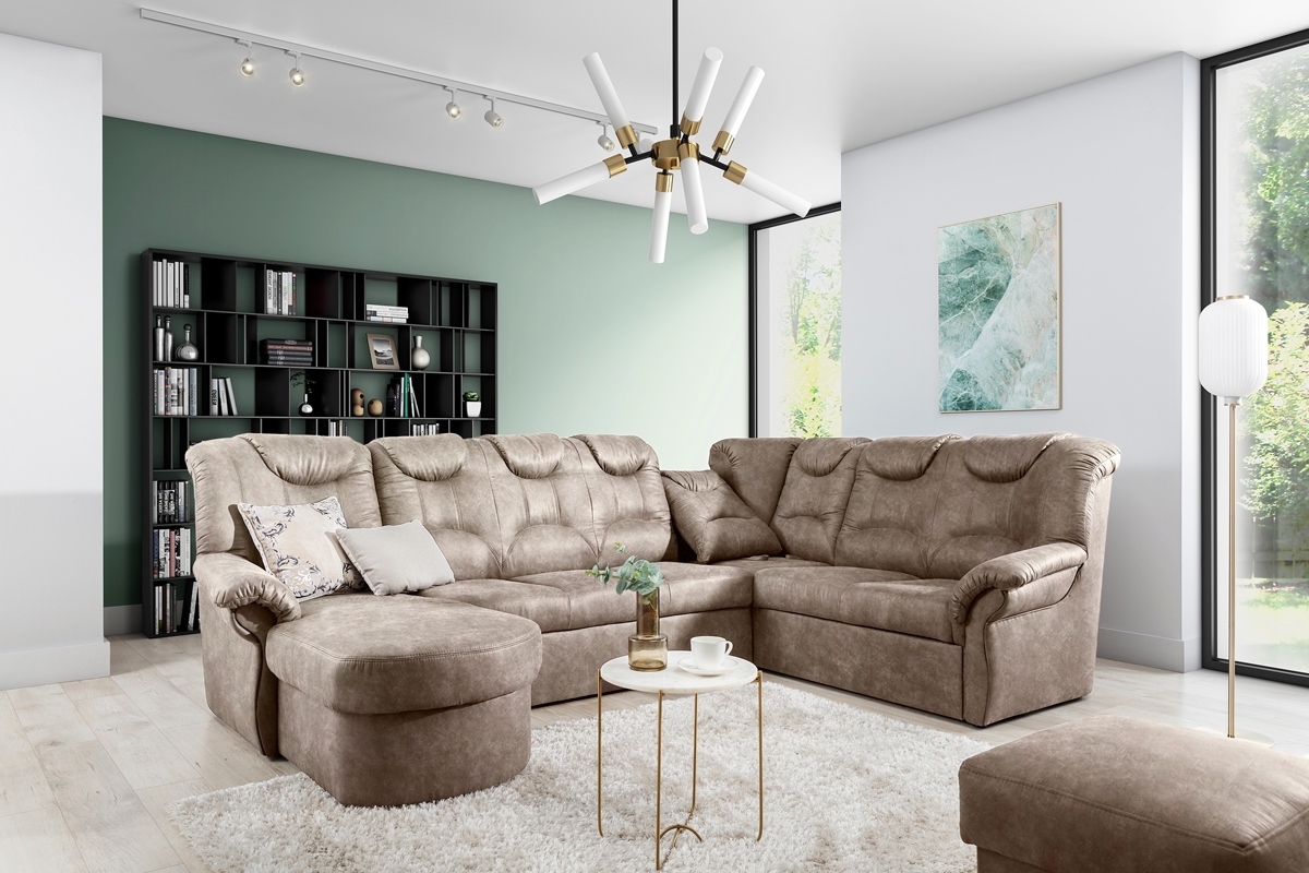 Rohová sedací souprava Lonigo U pravá - hnědá Forever 63 Rohová sedací souprava pravá strana do obývacího pokoje Lonigo U