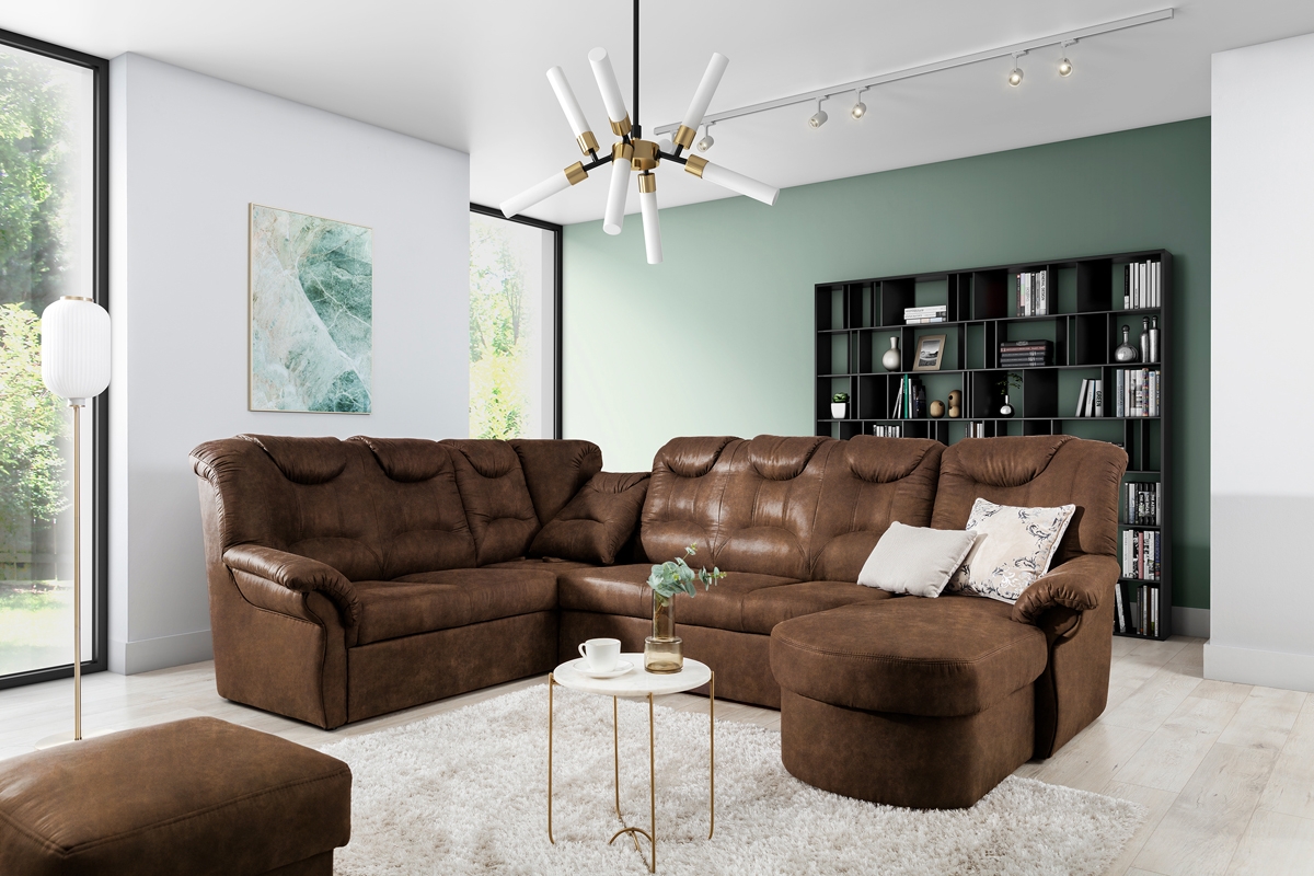 Rohová sedací souprava Lonigo U levá - hnědá Preston 24 Rohová sedací souprava levá strana do obývacího pokoje Lonigo U