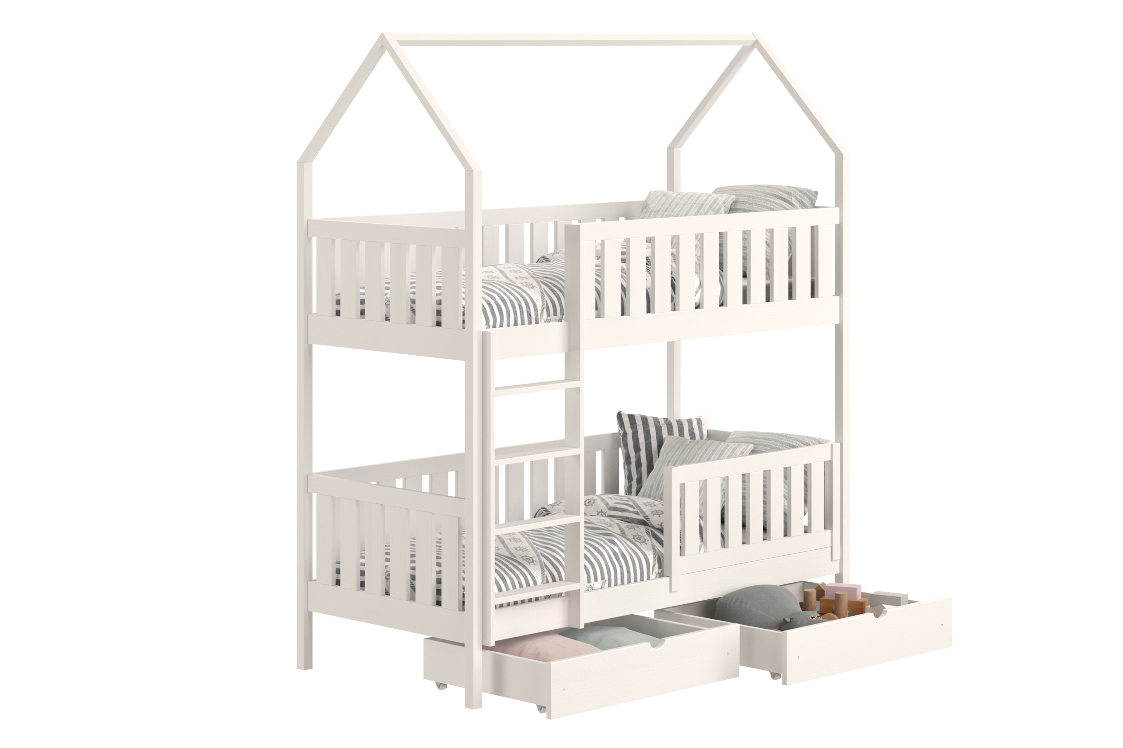 Patrová postel domeček Nemos 70x140 cm - bílá Postel domeček Nemos 70x140 patrová  - bílá
