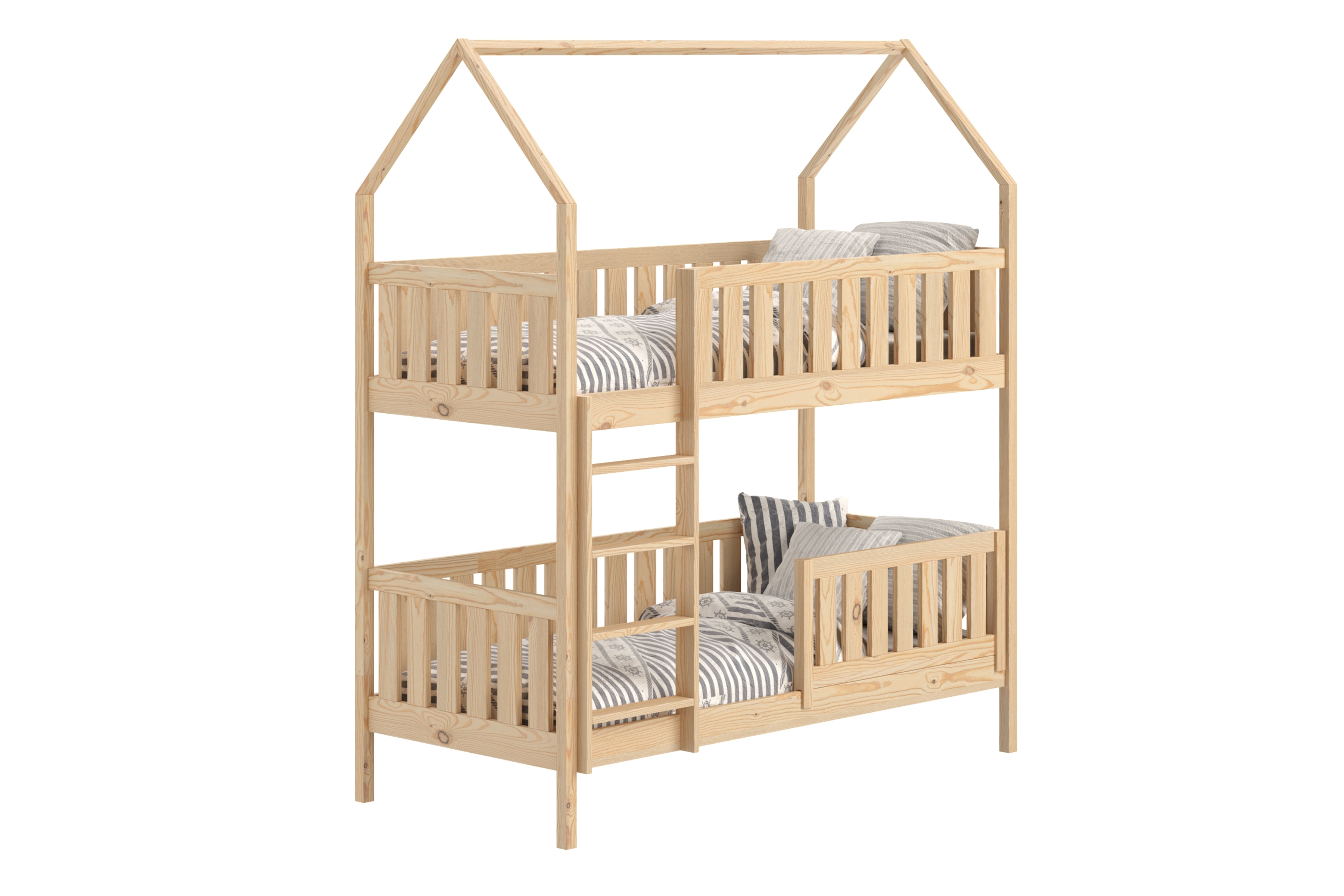 Domčeková posteľ poschodová Nemos - borovica, 70x140 Posteľ domek Nemos 70x140 poschodová - Borovica