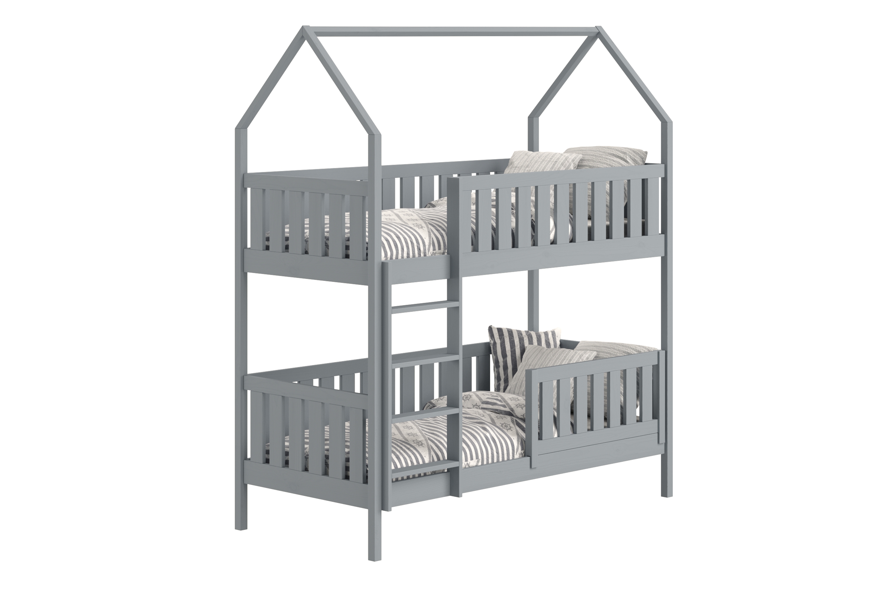 Poschodová domčeková posteľ Nemos - 80x180 cm - šedá Posteľ domek Nemos 80x180 poschodová - šedý