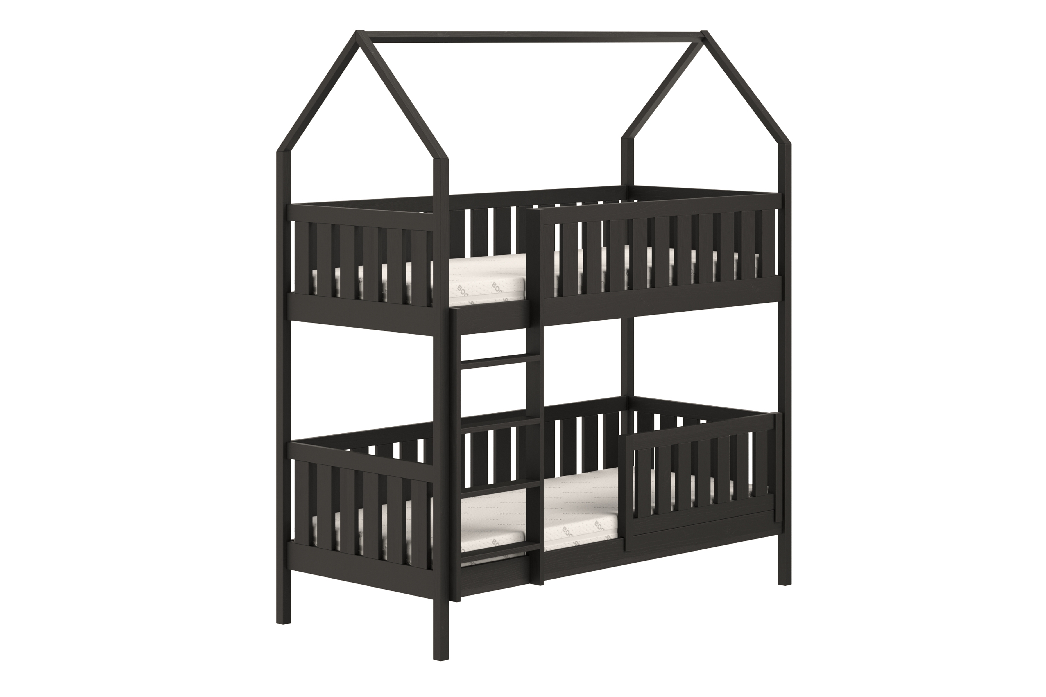 Poschodová domčeková posteľ Nemos - 80x200 cm - čierna Posteľ domek Nemos 80x200  poschodová - Čierny