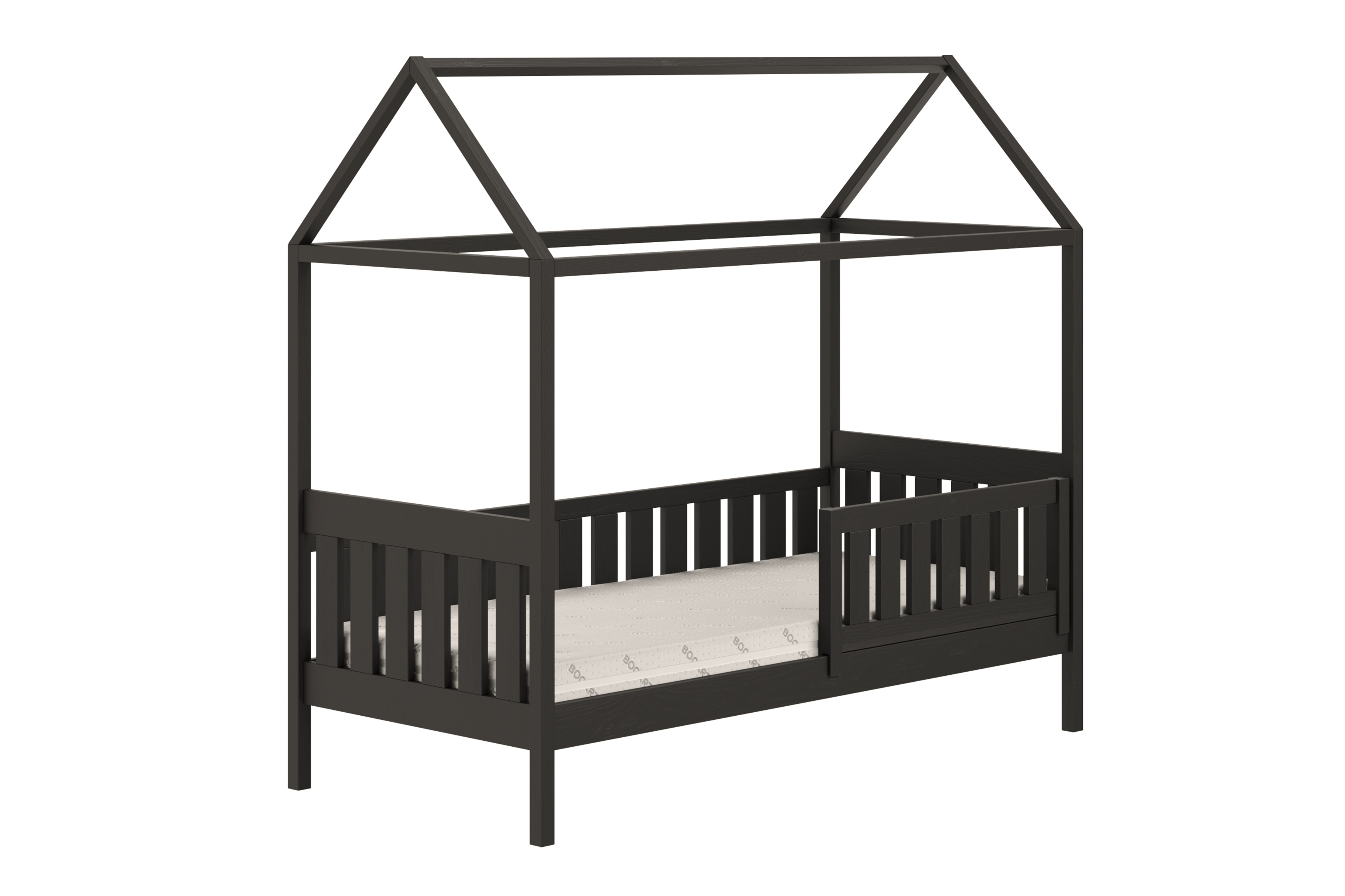 Domčeková posteľ Nemos - 80x200 cm - čierna Posteľ domek Nemos 80x200 prízemná - Čierny