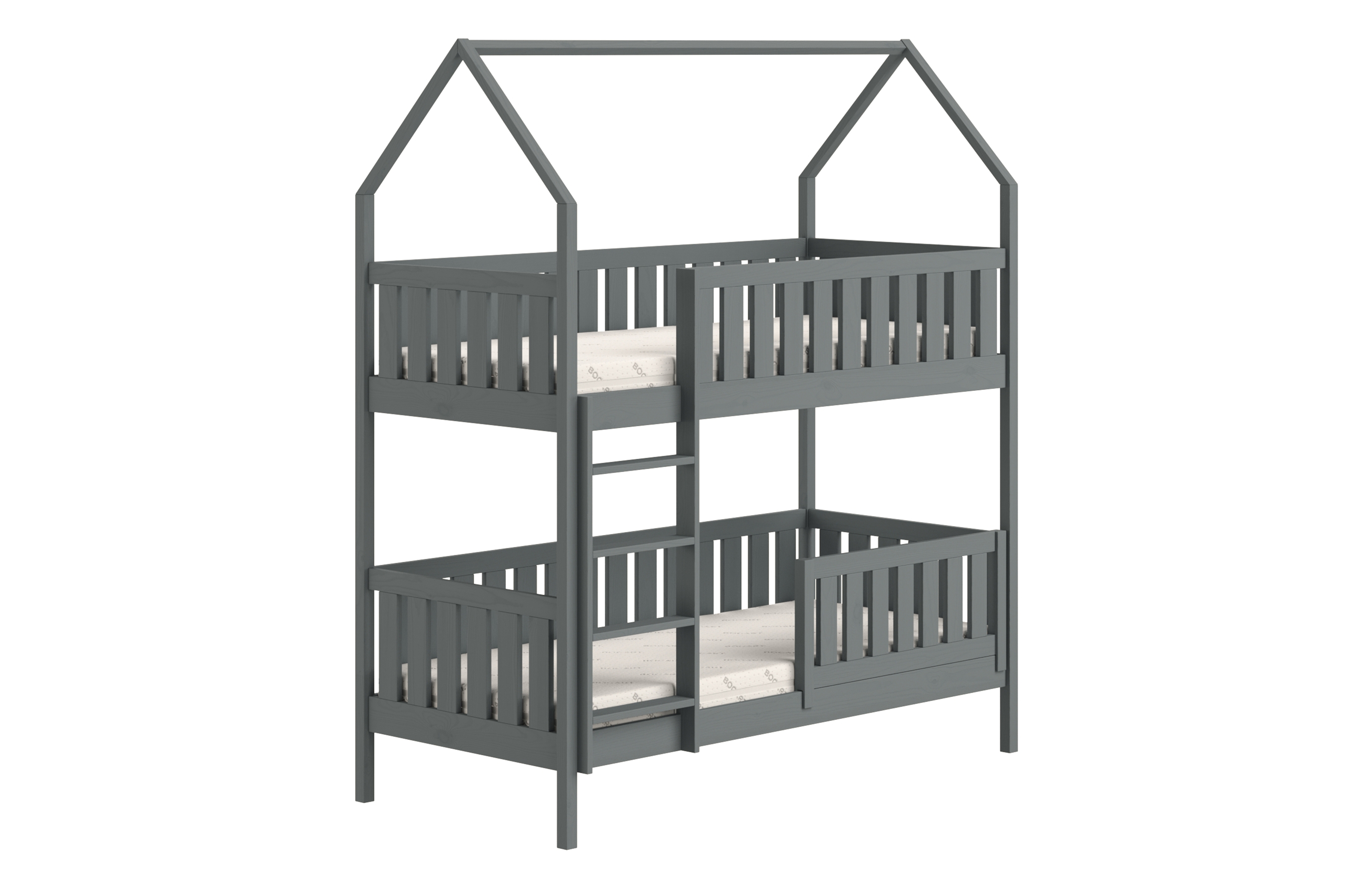 Patrová postel domeček Nemos 80x200 cm - grafitová Postel domeček Nemos 80x200 patrová  - grafit