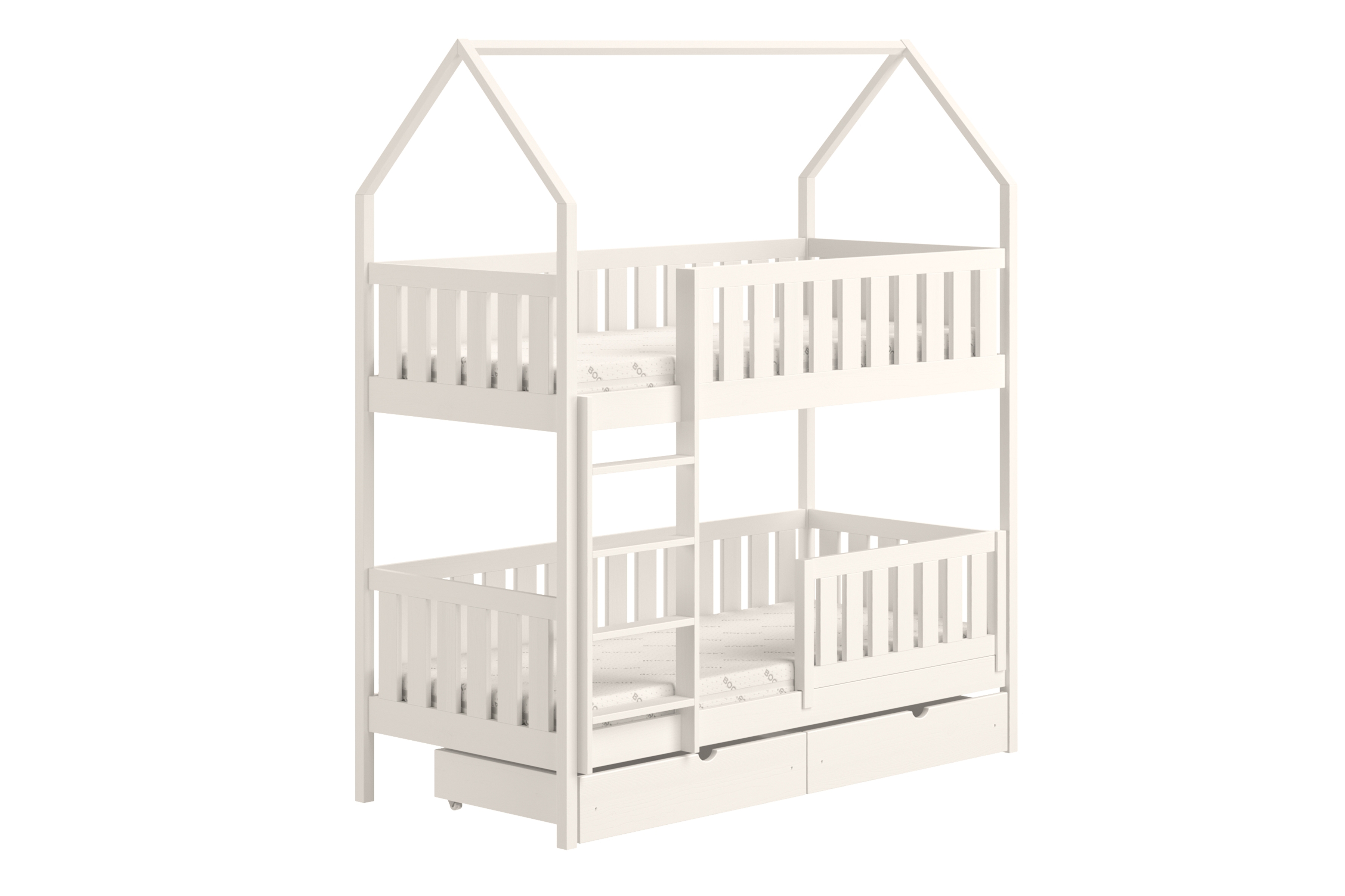 Patrová postel domeček Nemos 90x180 cm - bílá Postel domeček Nemos 90x180 patrová  - bílá