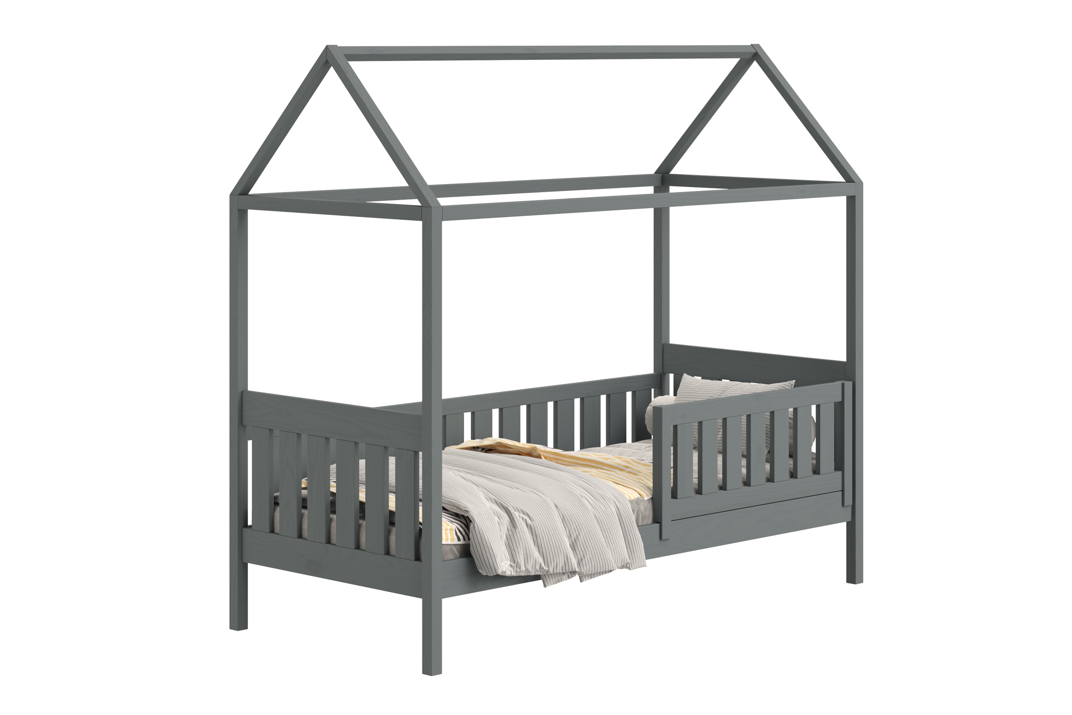 Domčeková posteľ Nemos - 90x190 cm - grafitová Posteľ domek Nemos 90x190 prízemná - grafit
