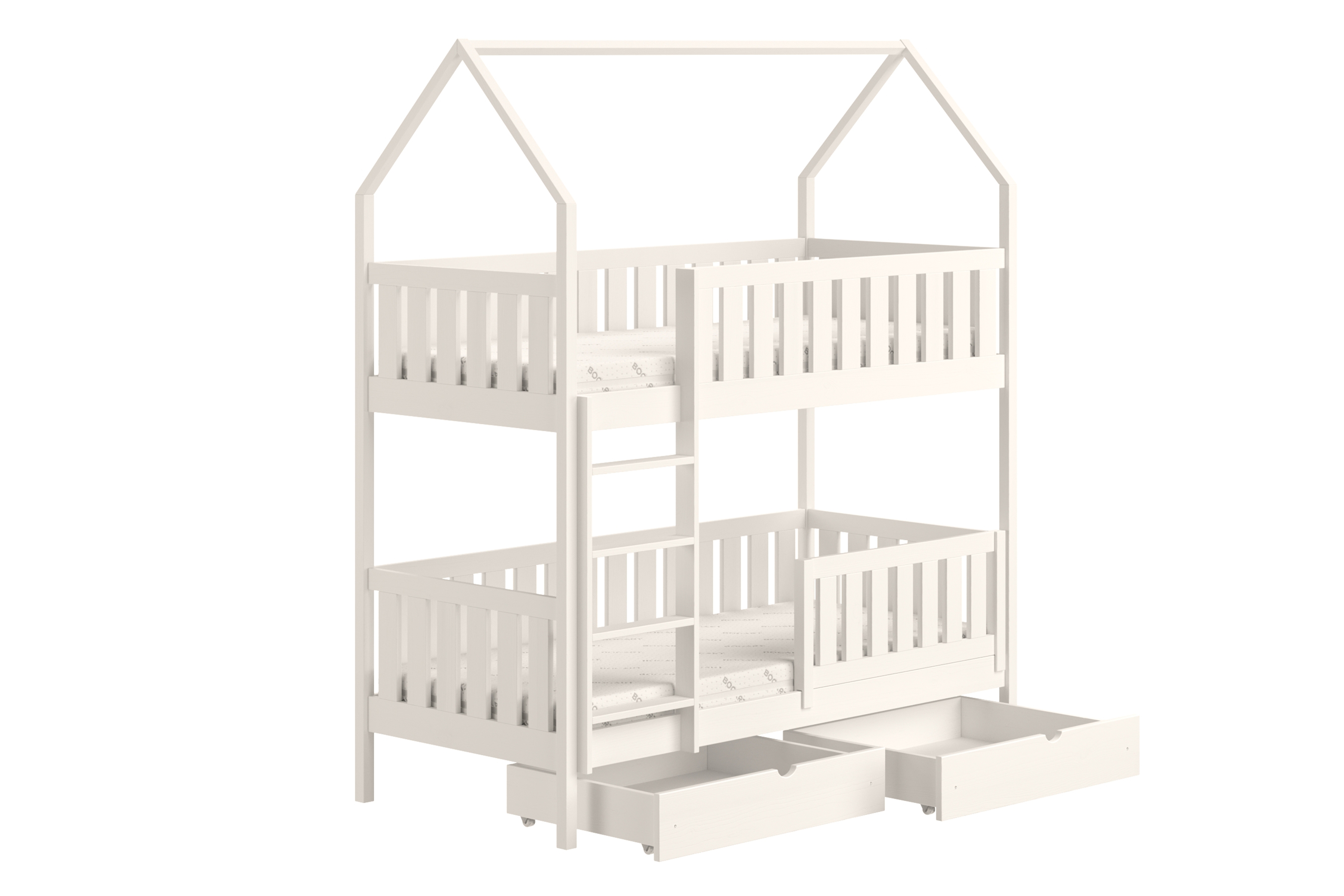 Patrová postel domeček Nemos 90x190 cm - bílá Postel domeček Nemos 90x190 patrová  - bílá