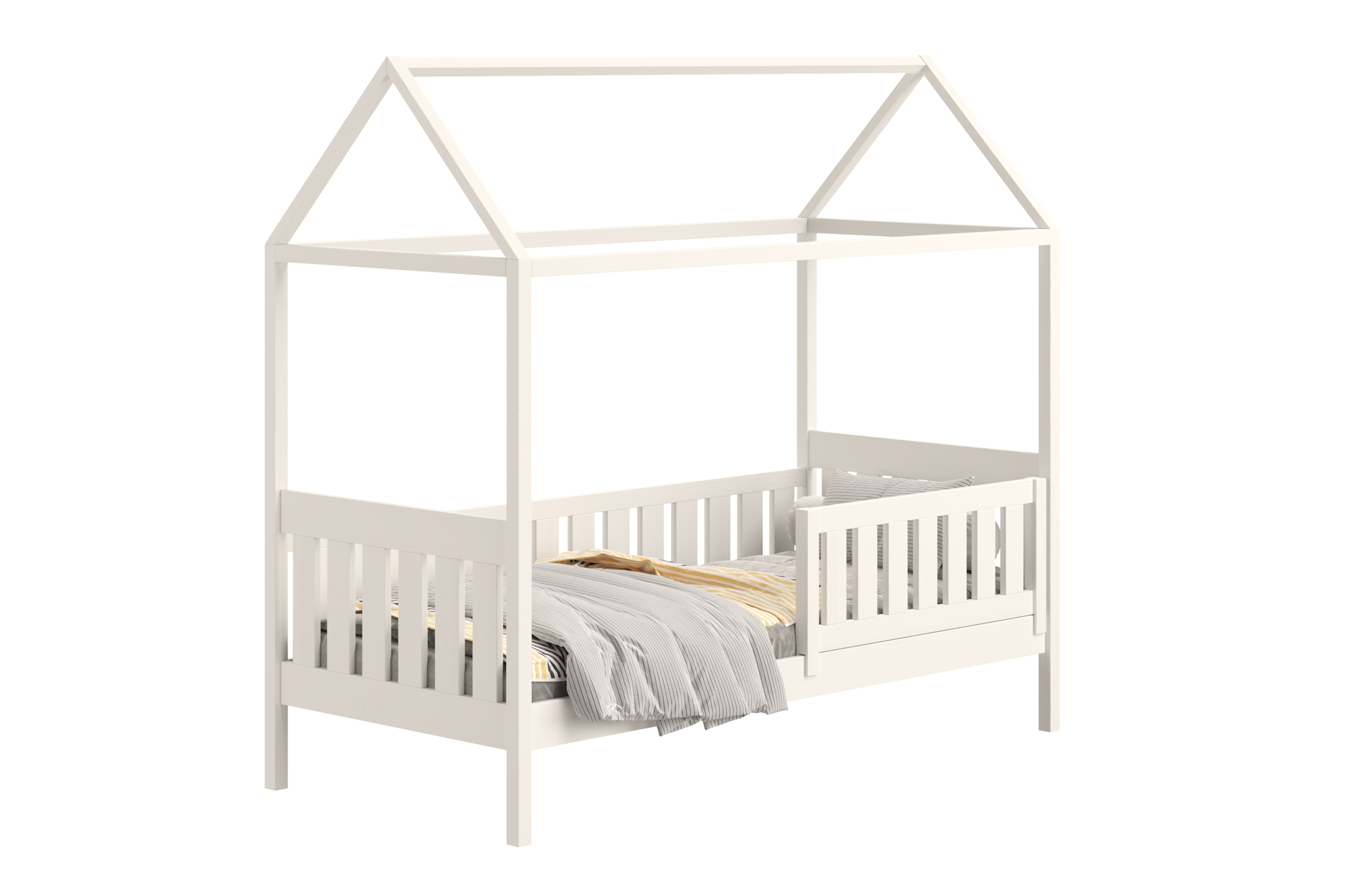 Detská domčeková posteľ Nemos II 80x160 so zásuvkami - biela Posteľ domek Nemos II 80x160 prízemná so zásuvkami - Biely 