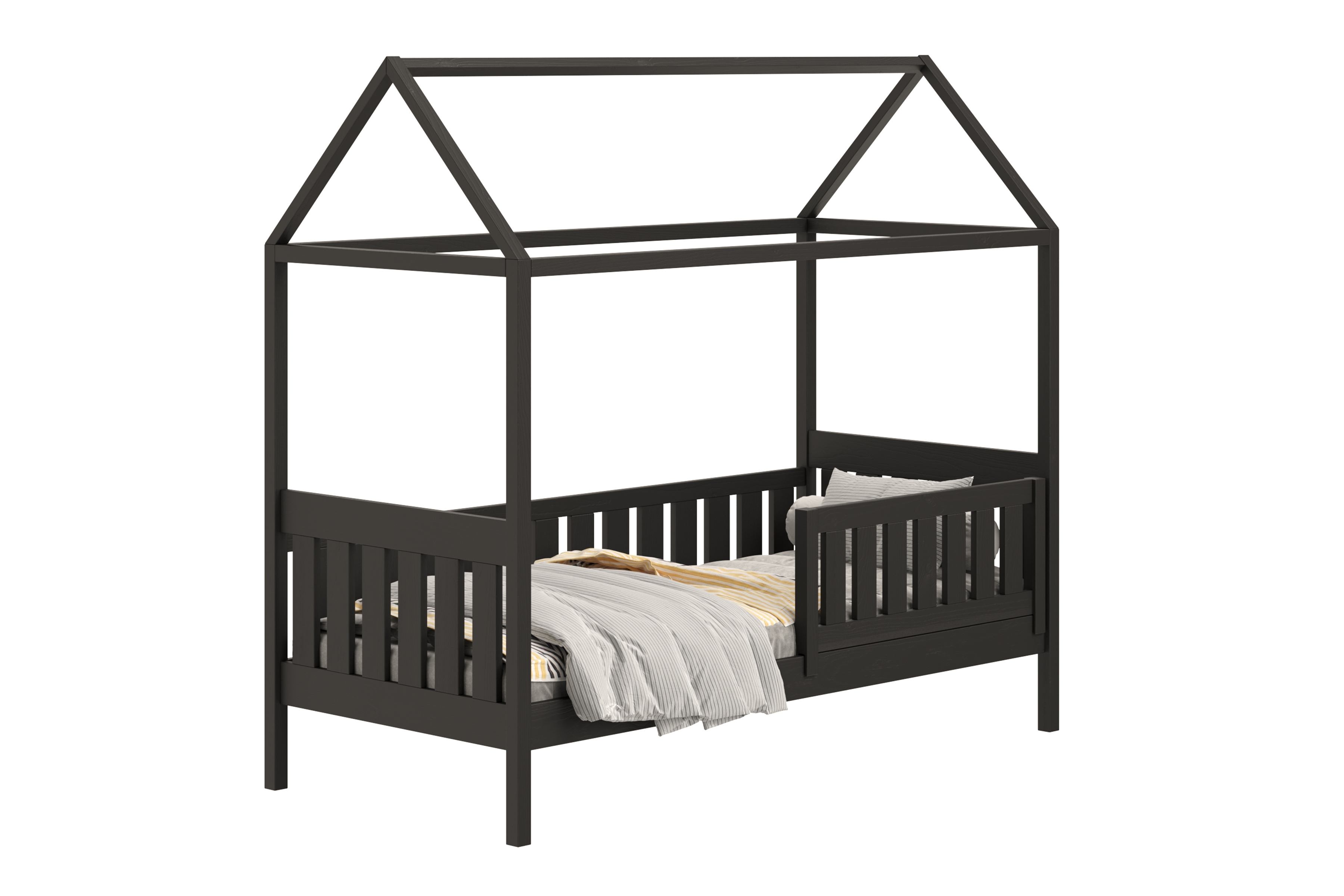 Detská domčeková posteľ Nemos II 80x200 so zásuvkami - čierna Posteľ domek Nemos II 80x200 prízemná so zásuvkami - Čierny 