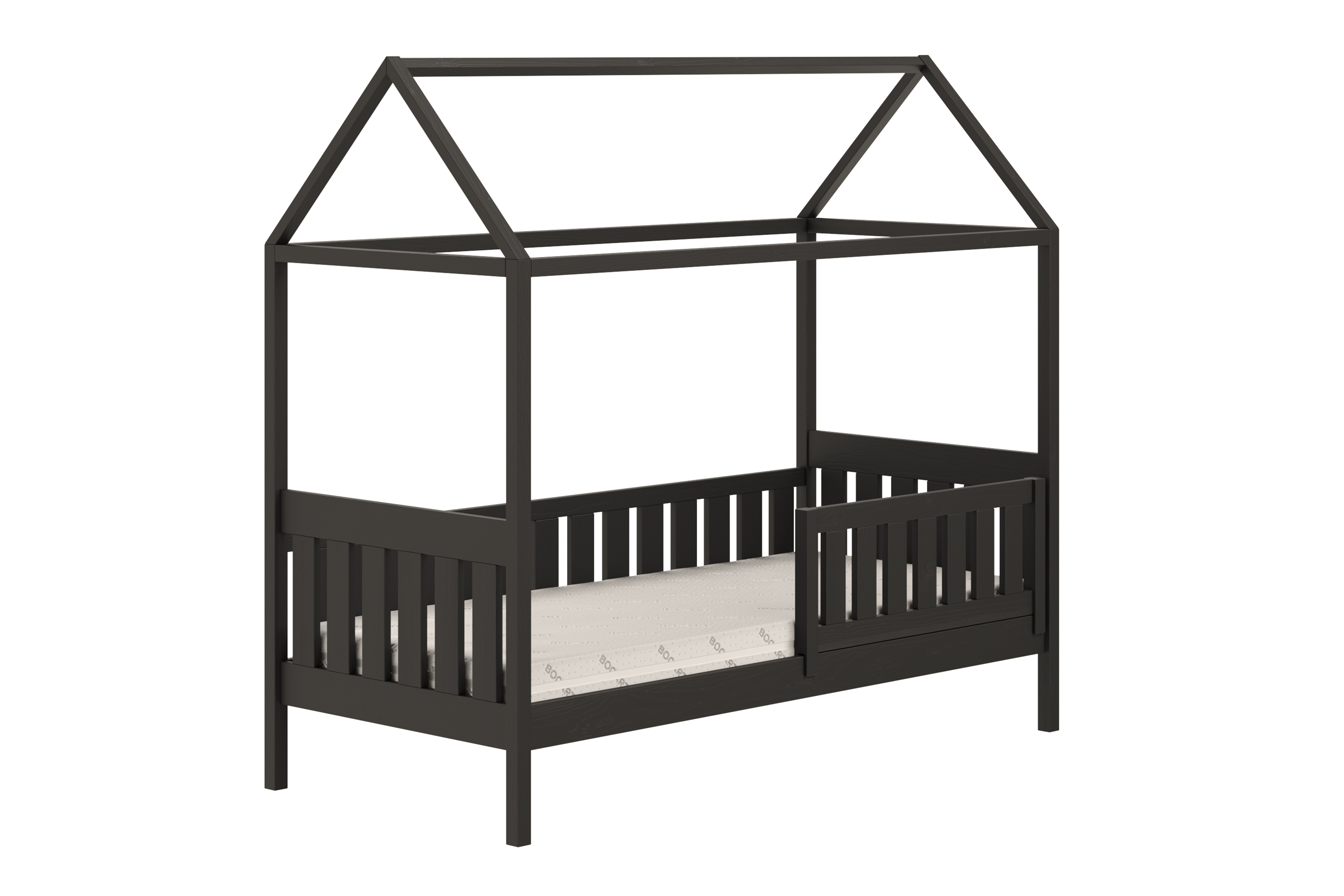 Detská domčeková posteľ Nemos II 90x200 so zásuvkami - čierna Posteľ domek Nemos II 90x200 prízemná so zásuvkami - Čierny 