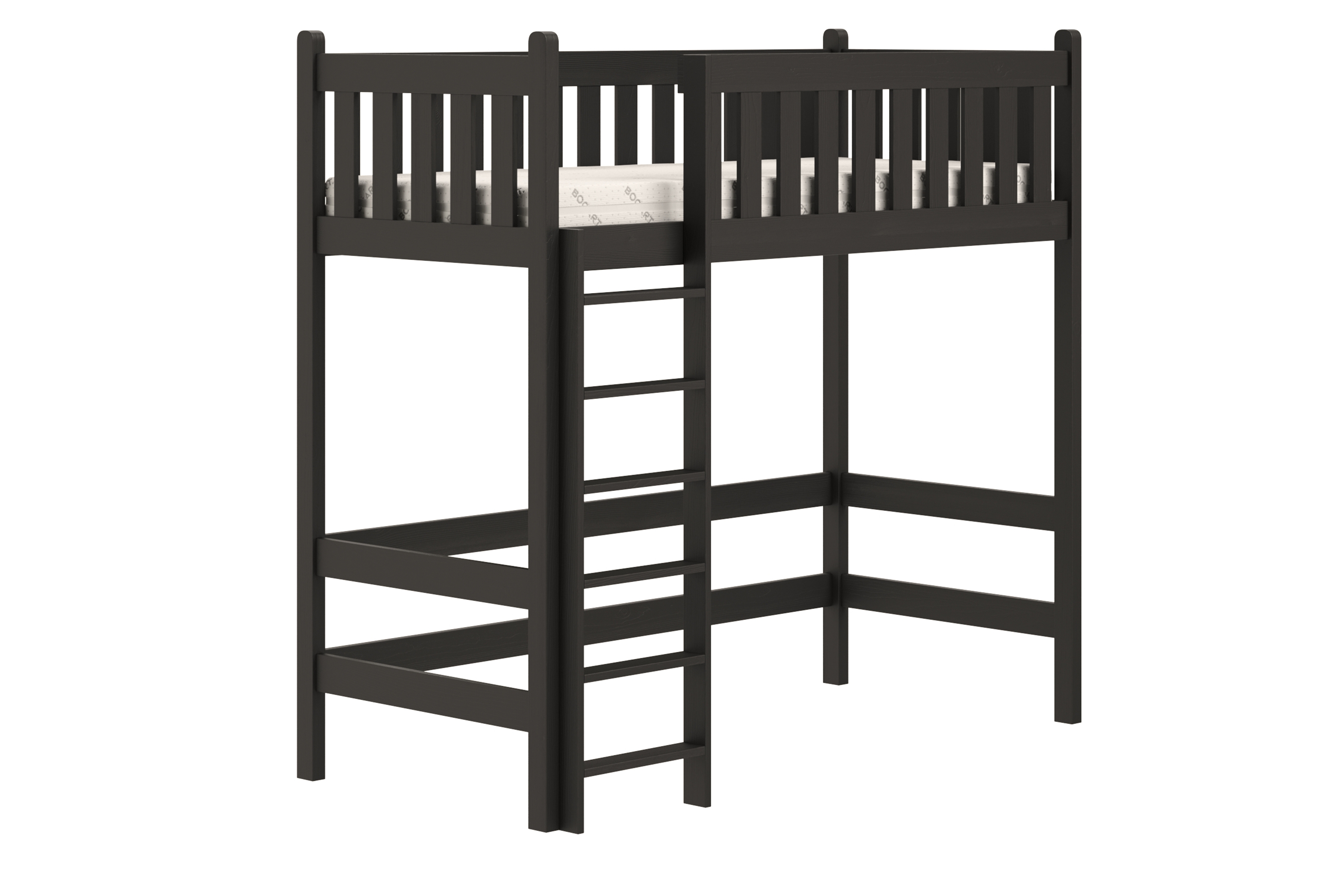 Vyvýšená dřevěná postel Swen 80x180 - černá Postel dřevěná Swen 80x180 vyvýšená postel - černá