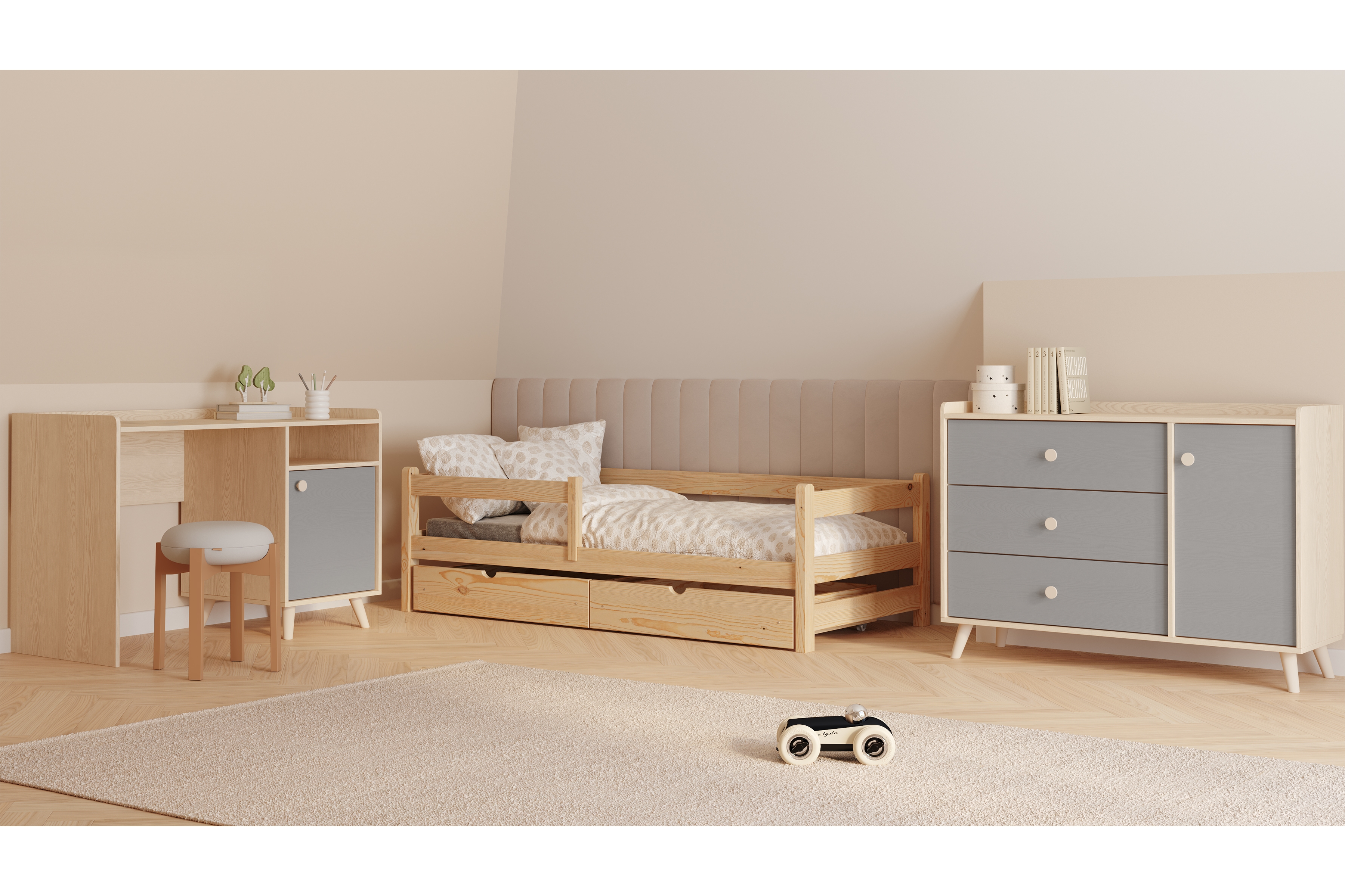 Dětská postel Alis 80x160 cm - borovice Postel dzieciece Alis 80x160 přízemní - borovice