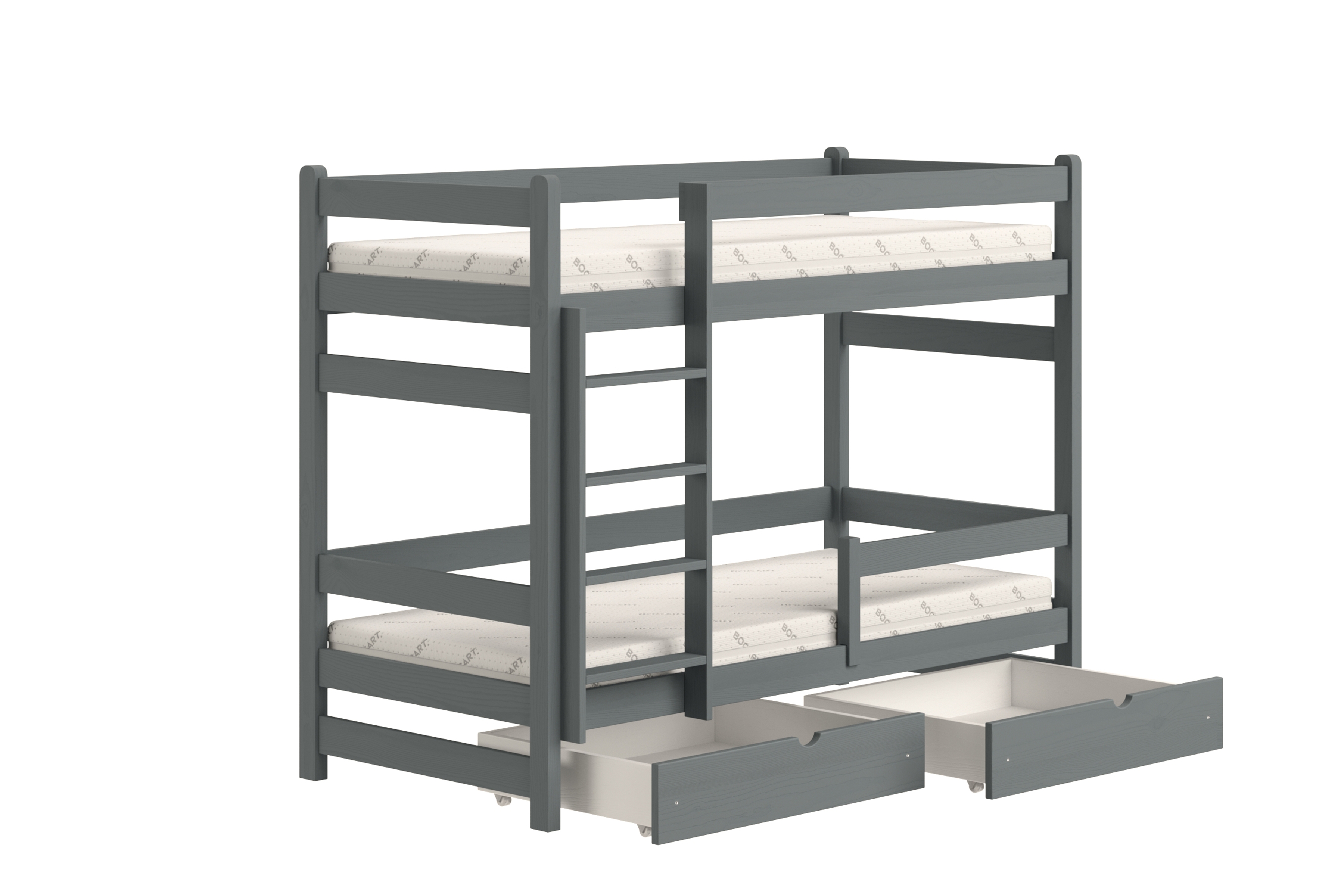 Poschodová posteľ Alis - grafit, 80x160 Posteľ dzieciece Alis 80x160 poschodová - grafit