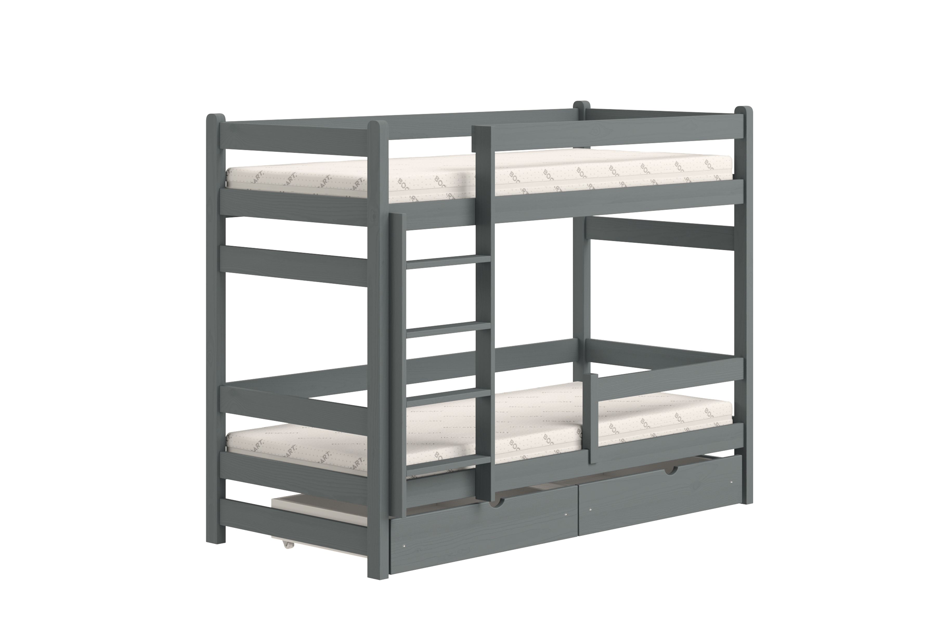 Poschodová posteľ Alis - grafit, 80x160 Posteľ dzieciece Alis 80x160 poschodová - grafit