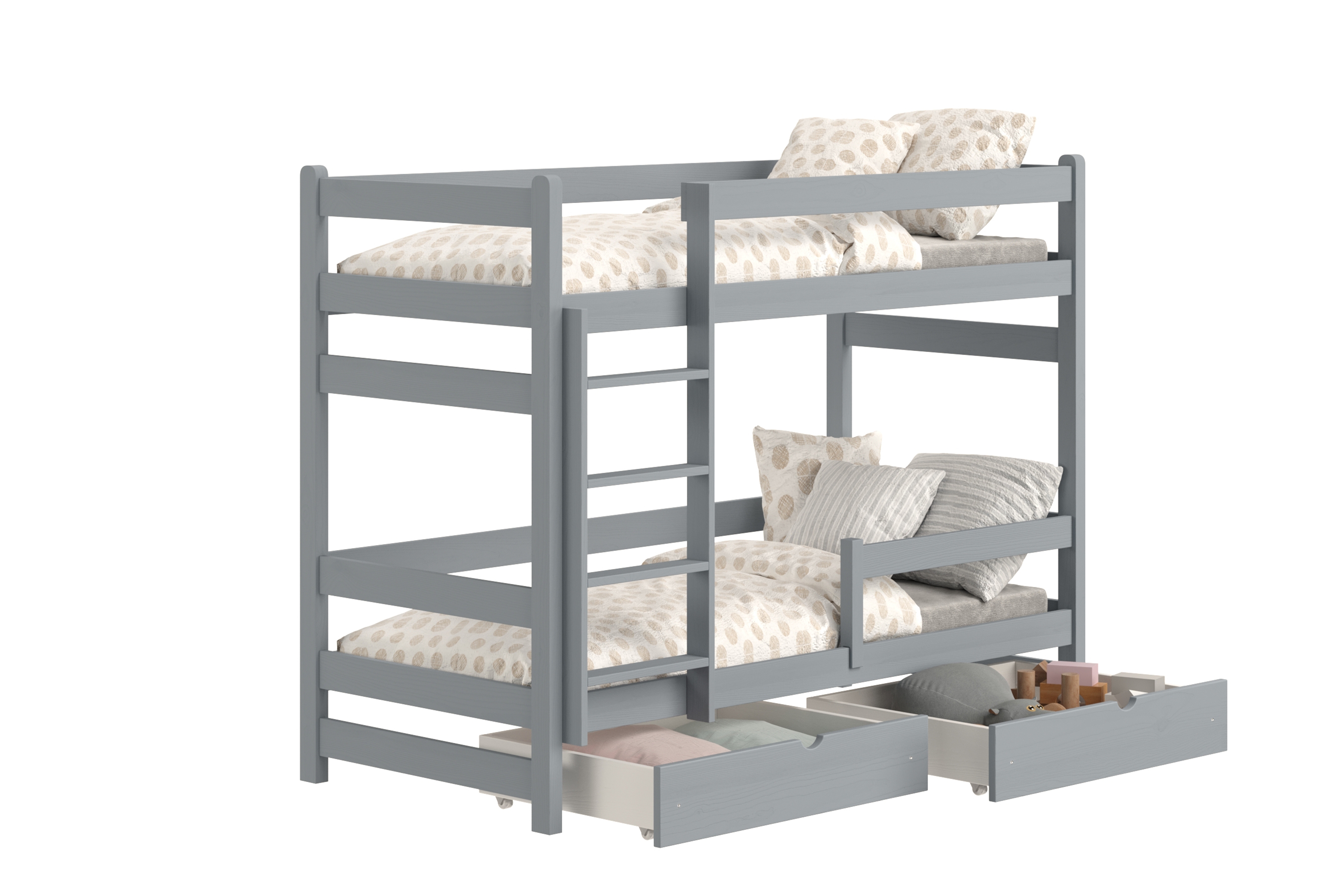 Poschodová posteľ Alis - šedý, 80x160 Posteľ dzieciece Alis 80x160 poschodová - šedý