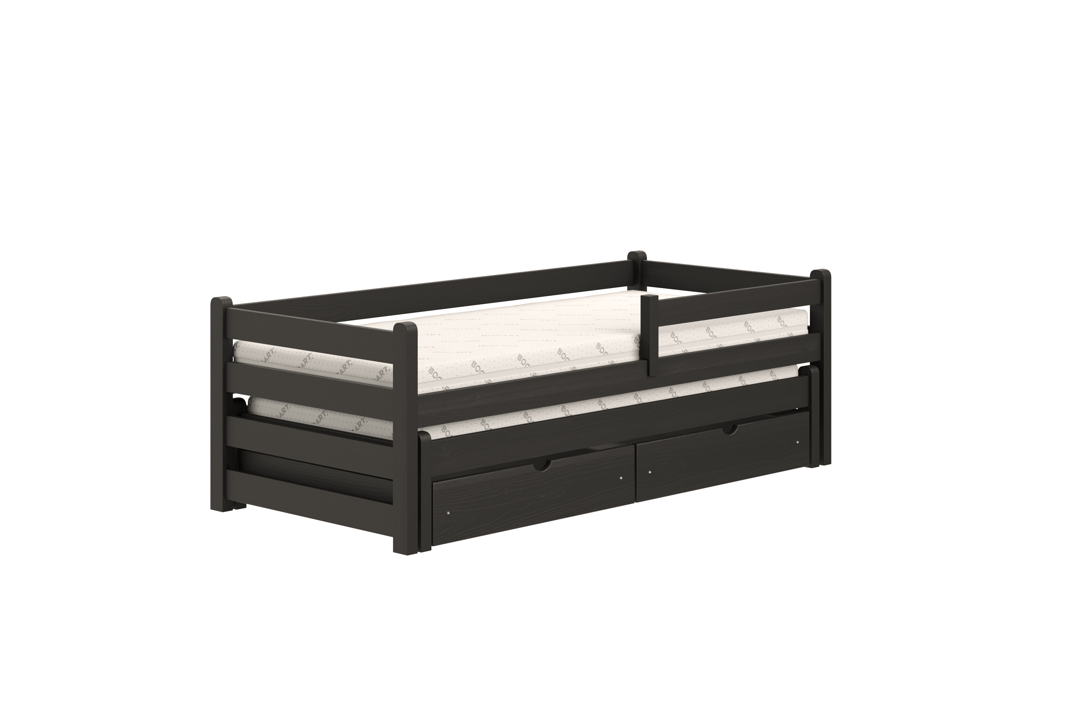 Dětská výsuvná postel Alis 90x190 cm - černá Postel dzieciece Alis 90x190 přízemní výsuvná - černá