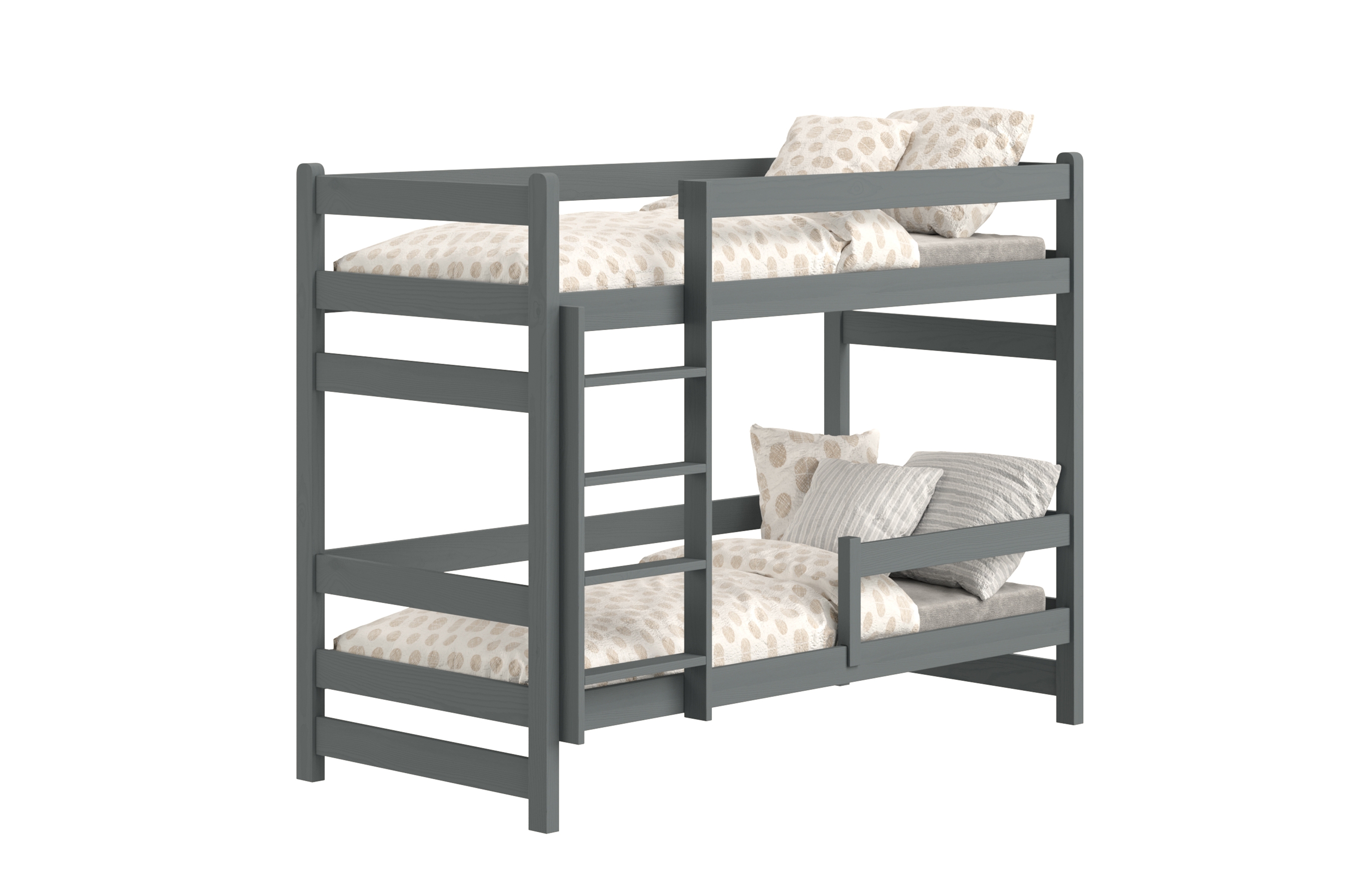 Poschodová posteľ Alis - grafit, 90x190 Posteľ dzieciece Alis 90x190 poschodová - grafit