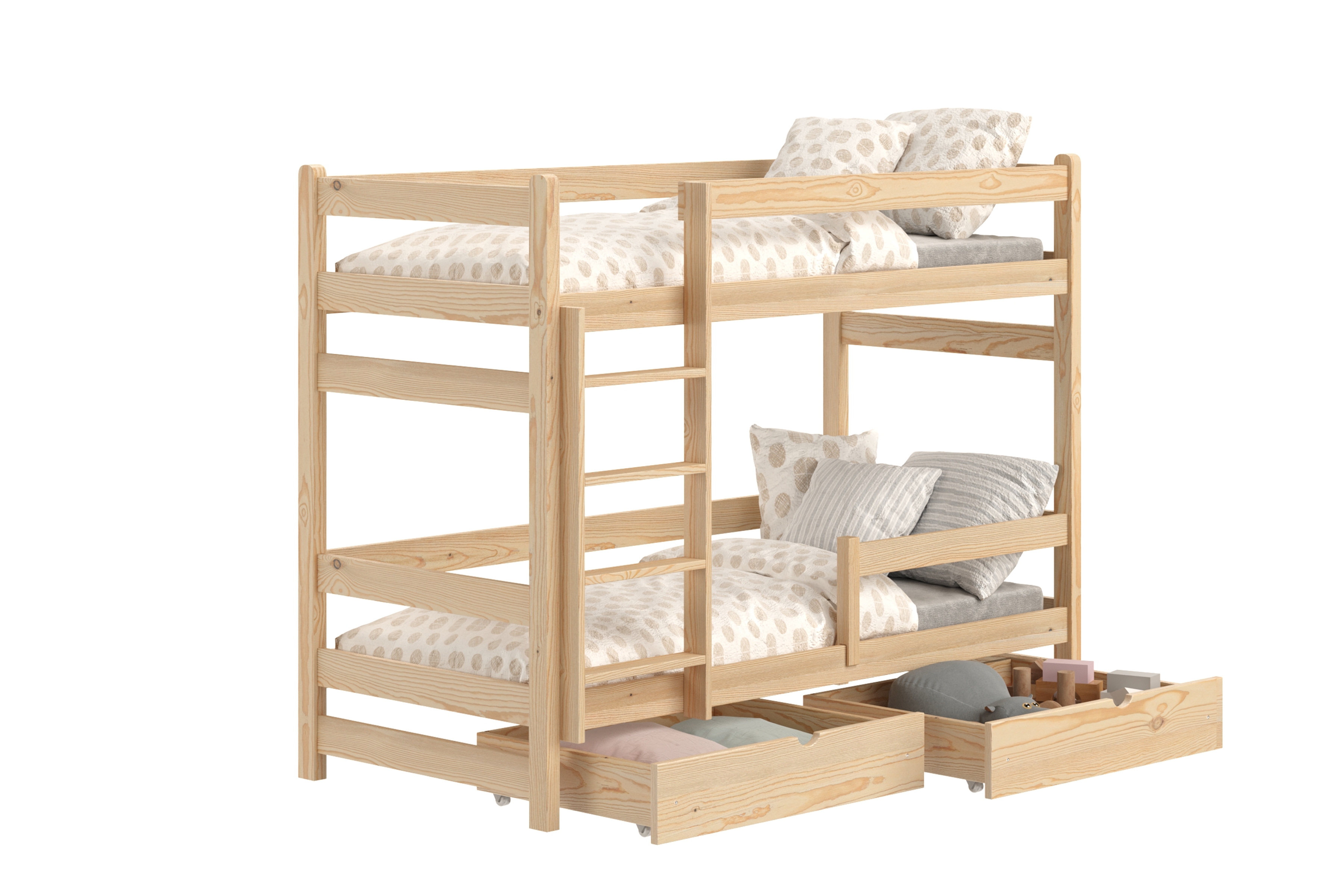 Dětská patrová výsuvná postel Alis 90x190 cm - borovice Postel dzieciece Alis 90x190 patrová  - borovice