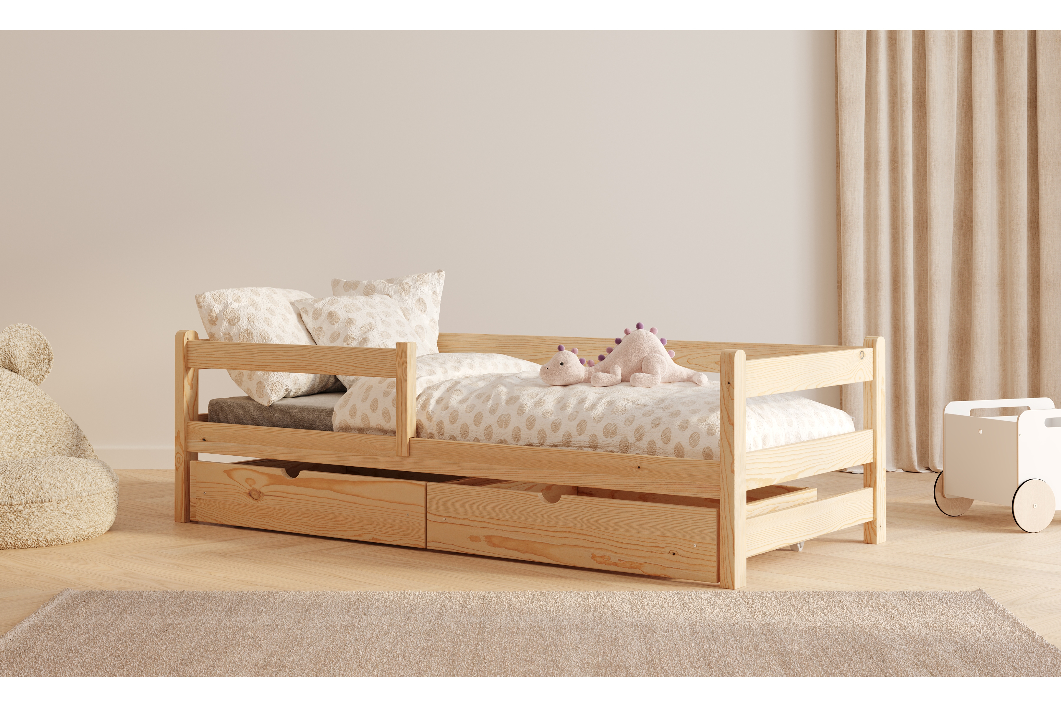 Dětská postel Alis 90x200 cm - borovice Postel dzieciece Alis 90x200 přízemní - borovice