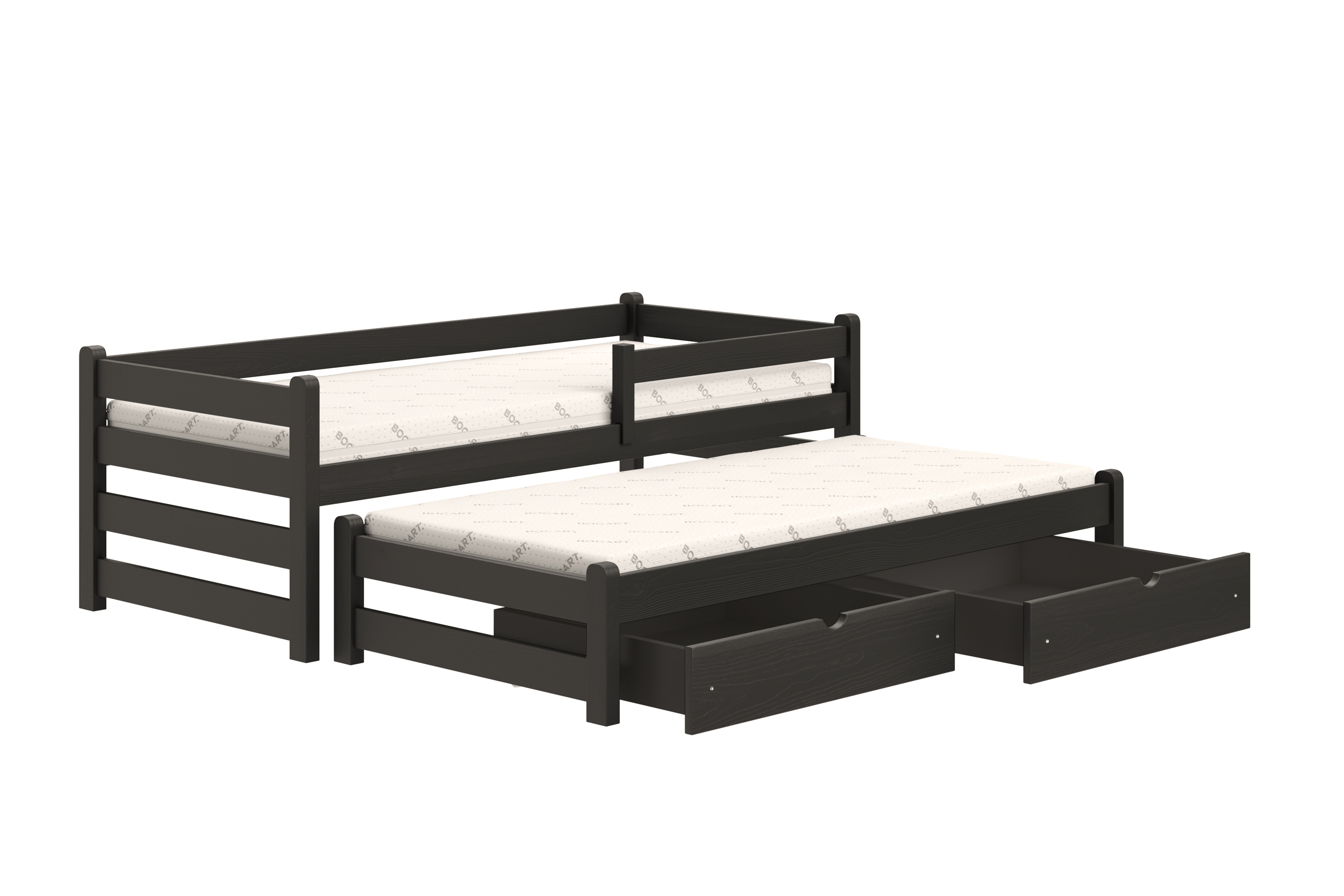 Dětská výsuvná postel Alis 90x200 cm - černá Postel dzieciece Alis 90x200 přízemní výsuvná - černá