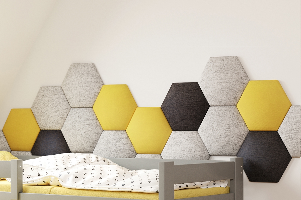 Dětská výsuvná postel Alis II DPV 001 panely čalouněné včelí plást