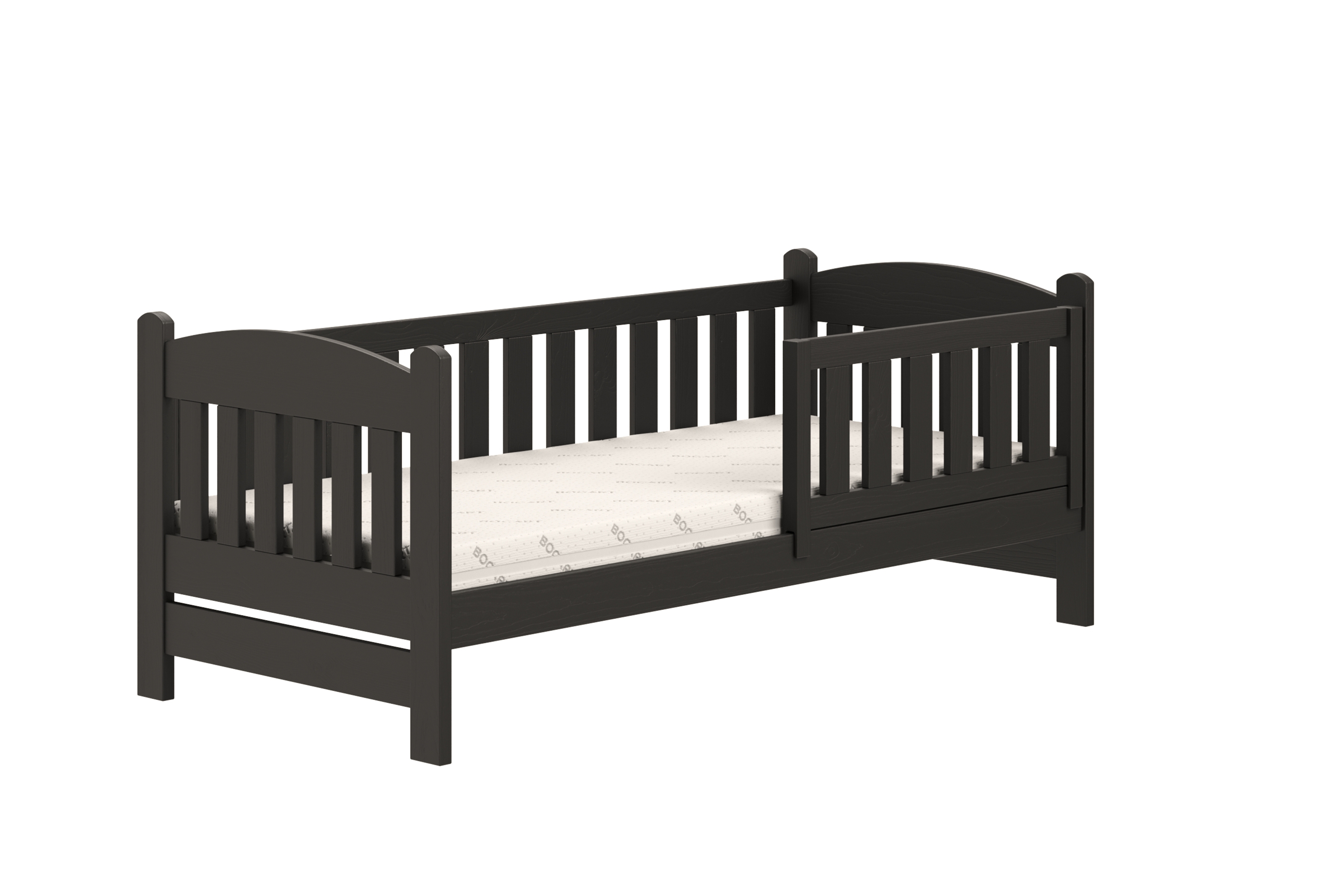 Dětská postel Alvins 80x160 cm - černá Postel dzieciece Alvins 80x160 dřevěná se zásuvkami - černá