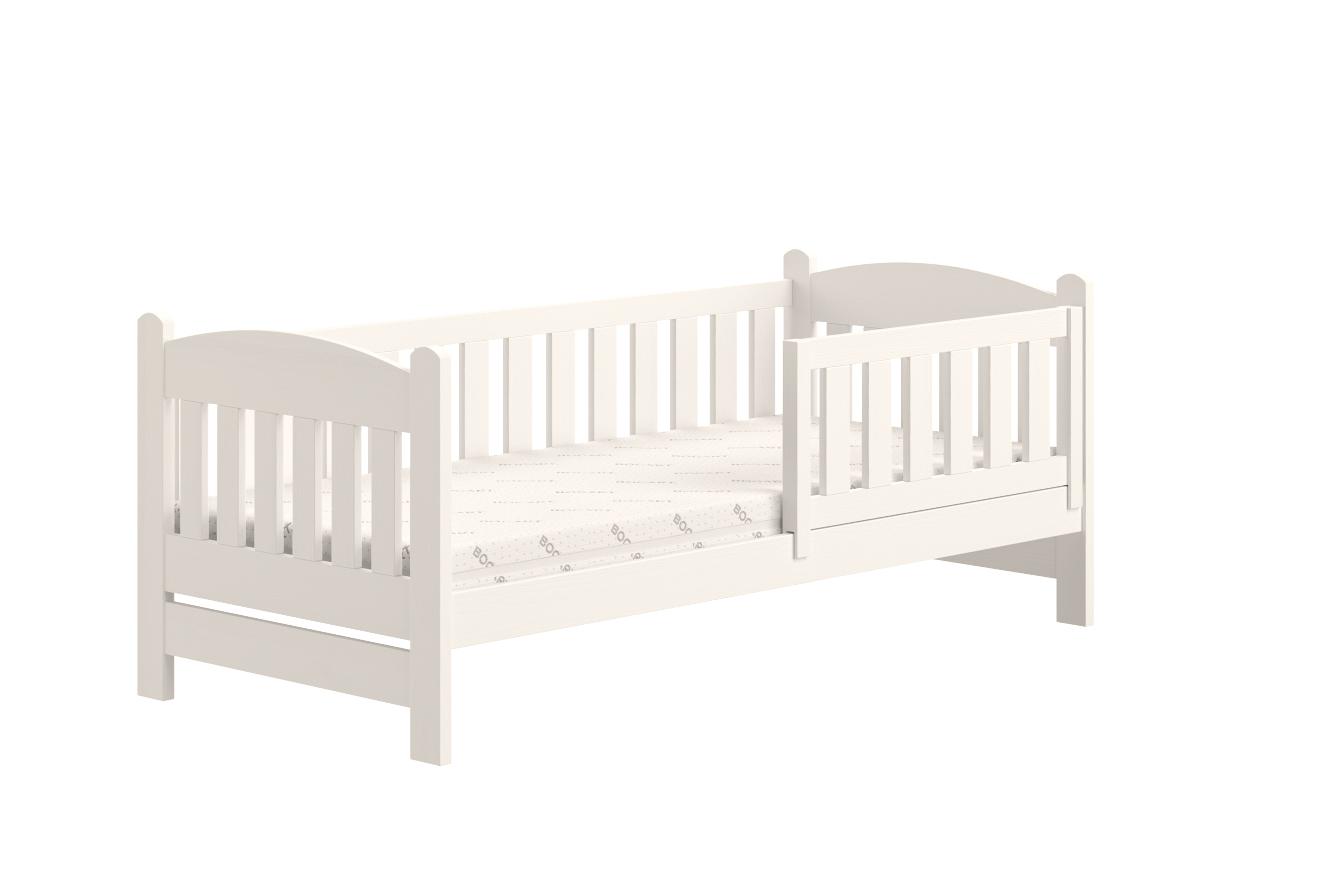 Detská posteľ Alvins so zásuvkami - 80x200 cm - biela Posteľ dzieciece Alvins 80x200 drevená so zásuvkami - Biely