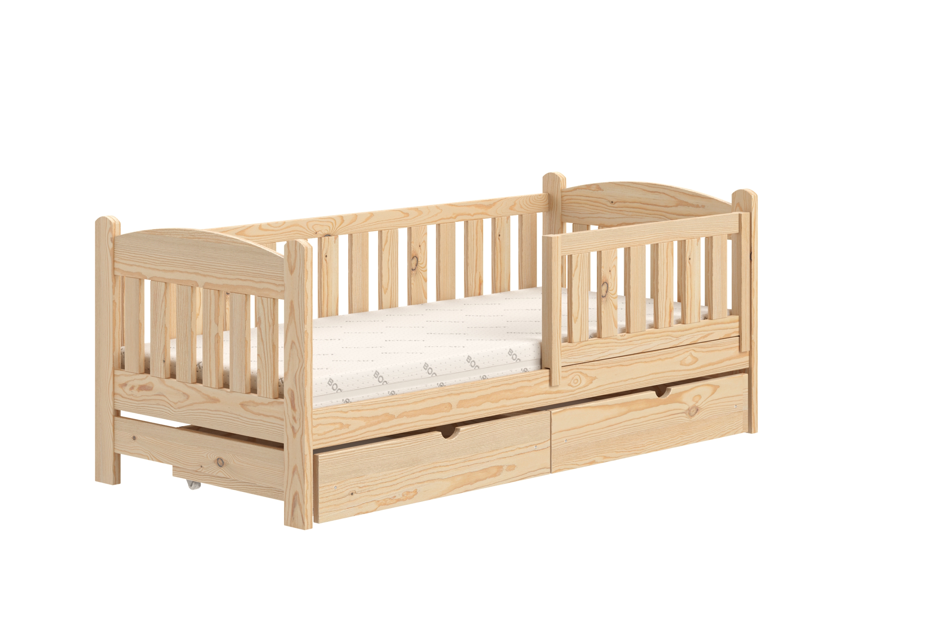 Detská posteľ Alvins so zásuvkami - borovica, 90x180 Posteľ dzieciece Alvins 90x180 drevená so zásuvkami - Borovica