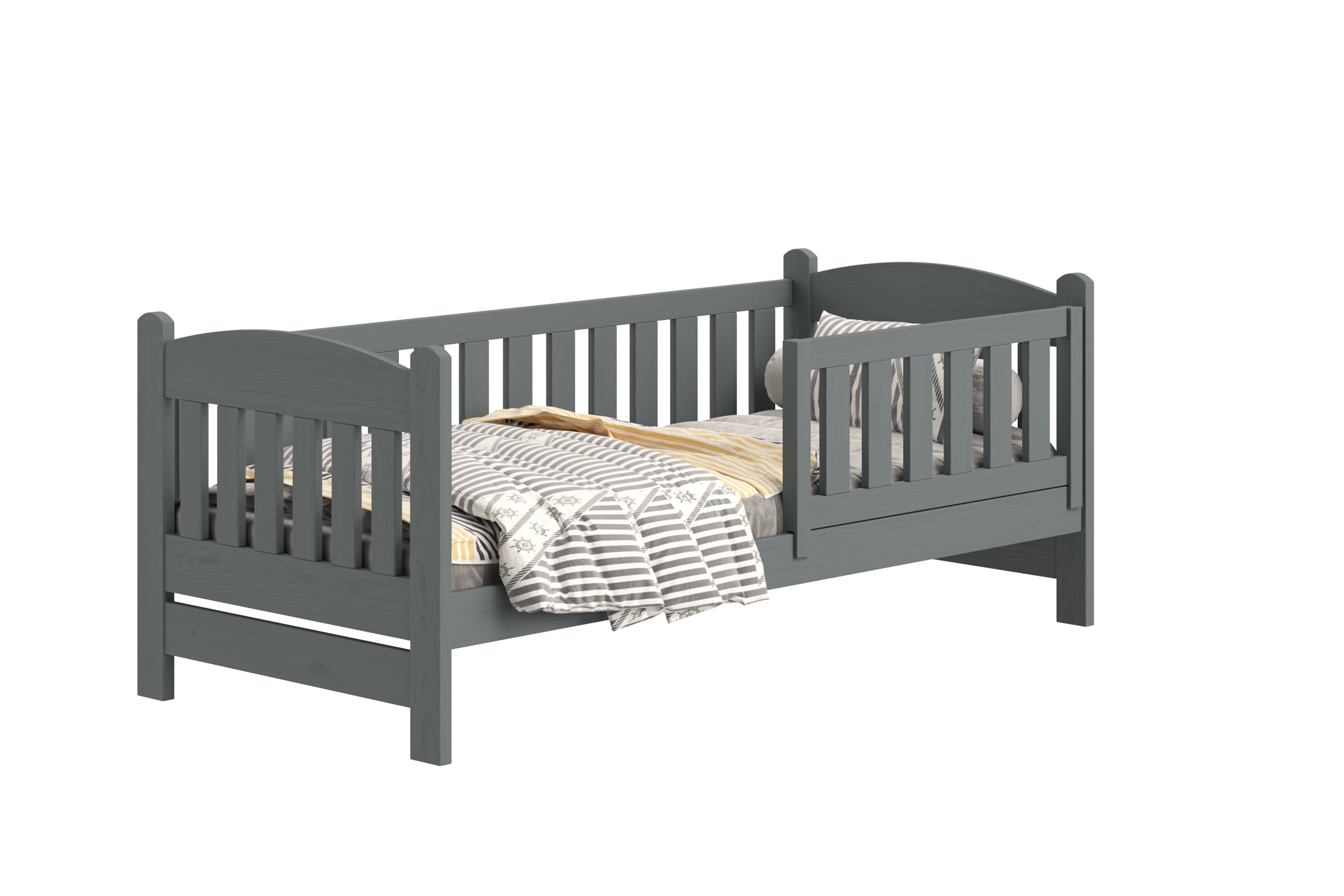 Detská posteľ Alvins so zásuvkami - grafit, 90x200 Posteľ dzieciece Alvins 90x200 drevená so zásuvkami - grafit