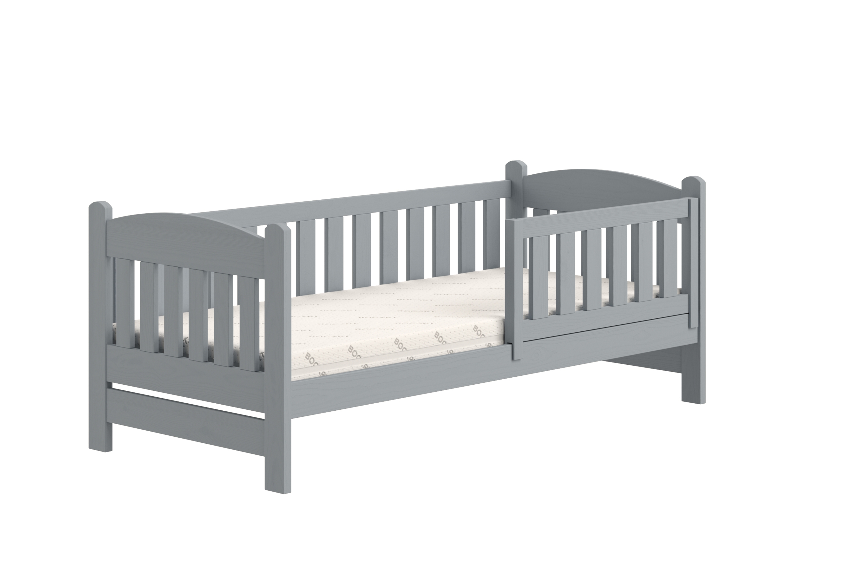 Detská posteľ Alvins so zásuvkami - 90x200 cm - šedá Posteľ dzieciece Alvins 90x200 drevená so zásuvkami - šedý