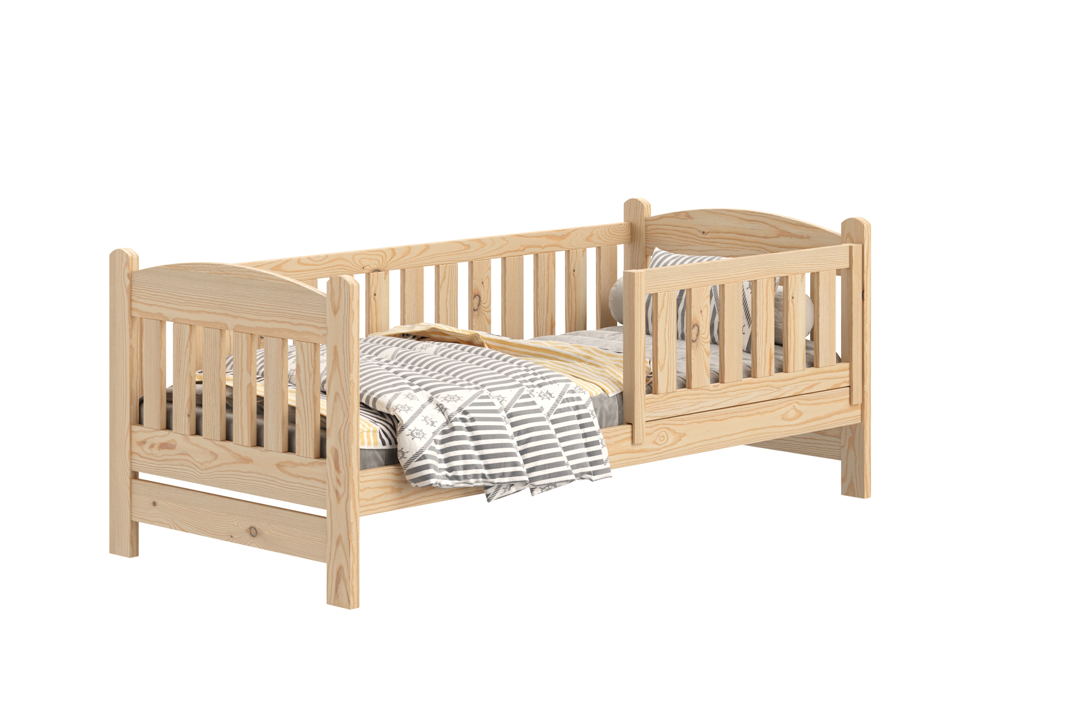 Detská posteľ Alvins so zásuvkami - borovica, 80x190 Posteľ dzieciece Alvins drevená so zásuvkami - 80x190 / Borovica