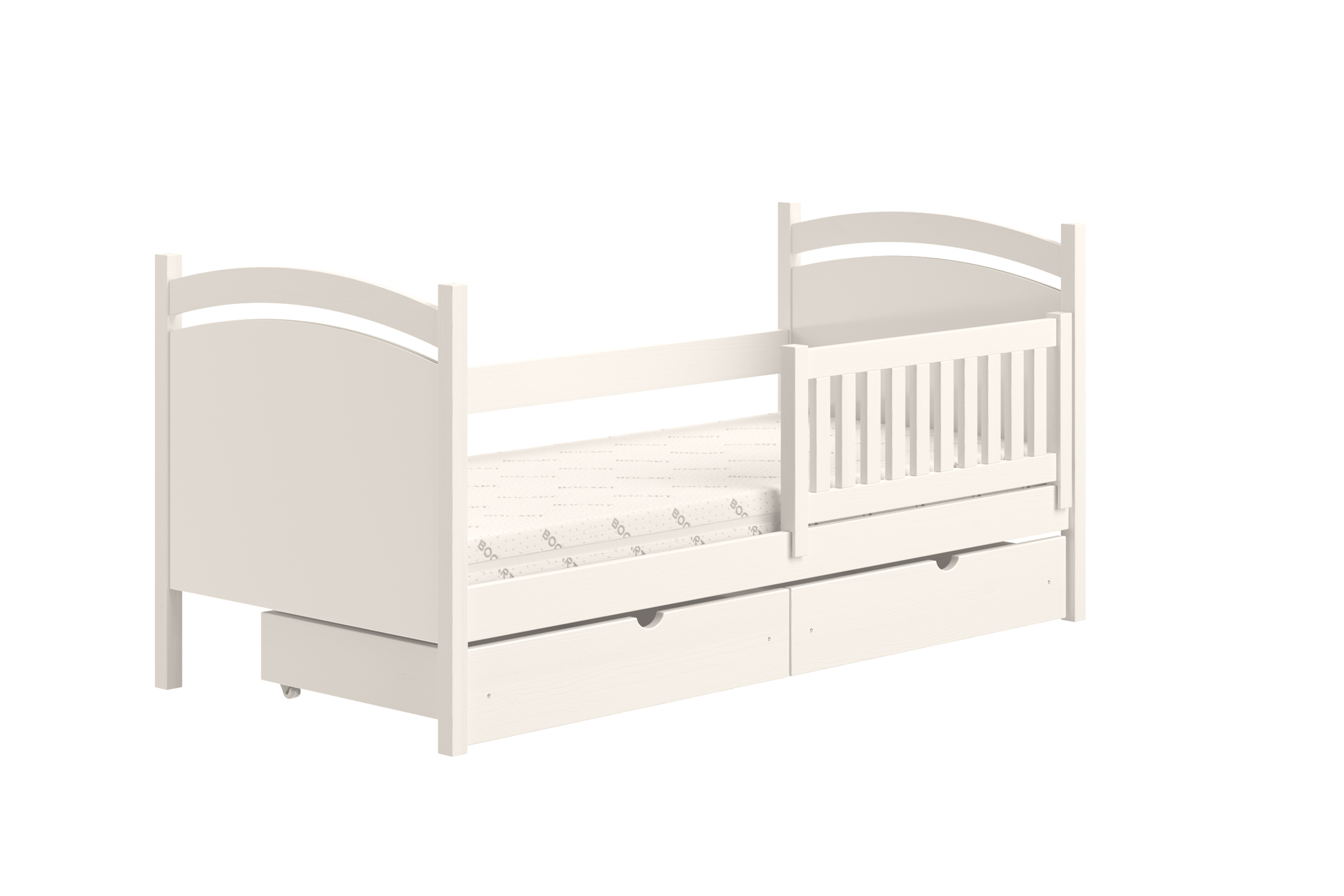 Detská posteľ Amely s tabuľou stierateľnou za sucha - 70x140 cm - biela Posteľ dzieciece Amely 70x140 z tablica suchoscieralna - Biely 