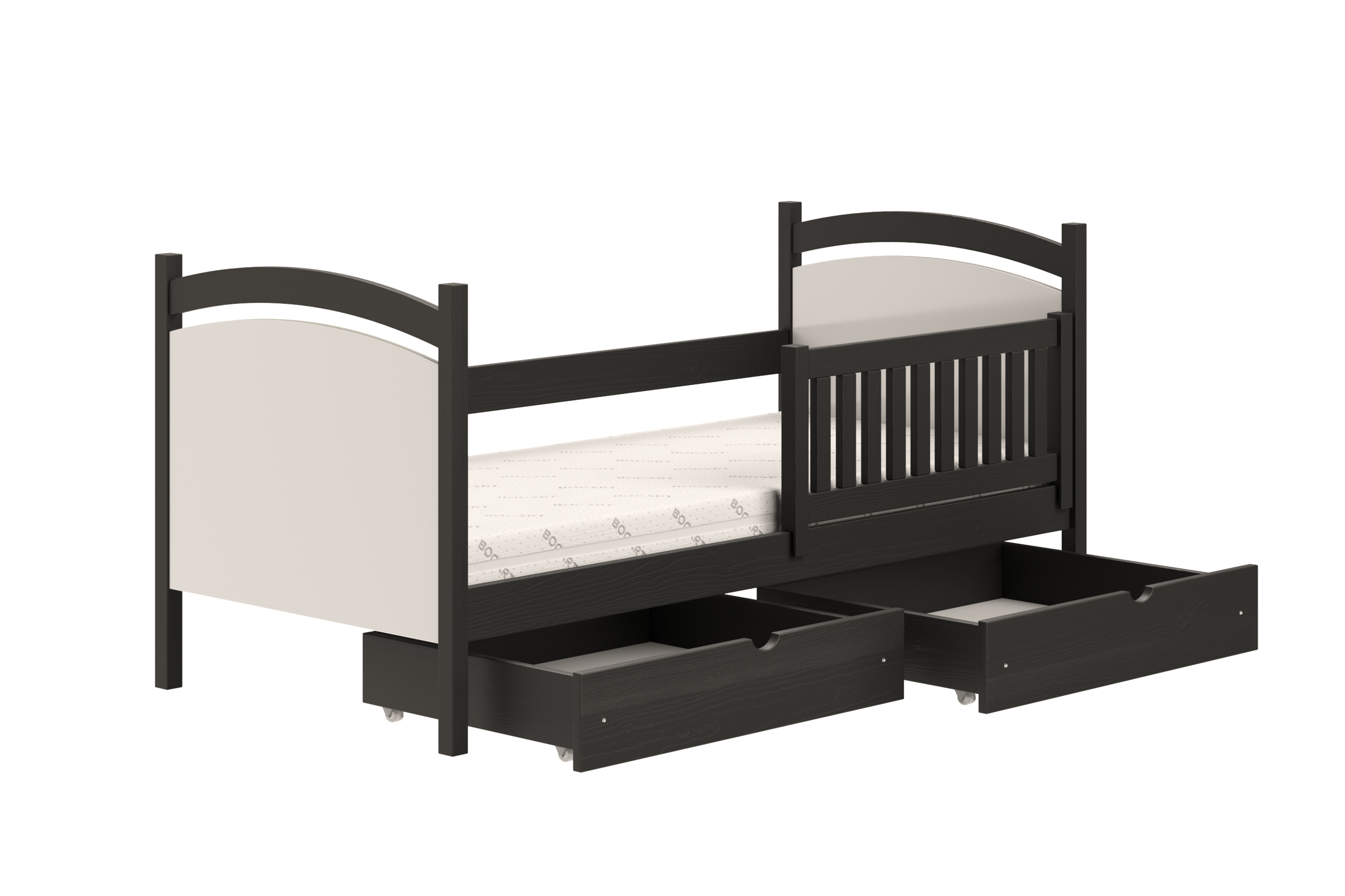 Dětská postel Amely s tabulí na fixy 70x140 cm - černá Postel dzieciece Amely 70x140 z tablica suchoscieralna - černá