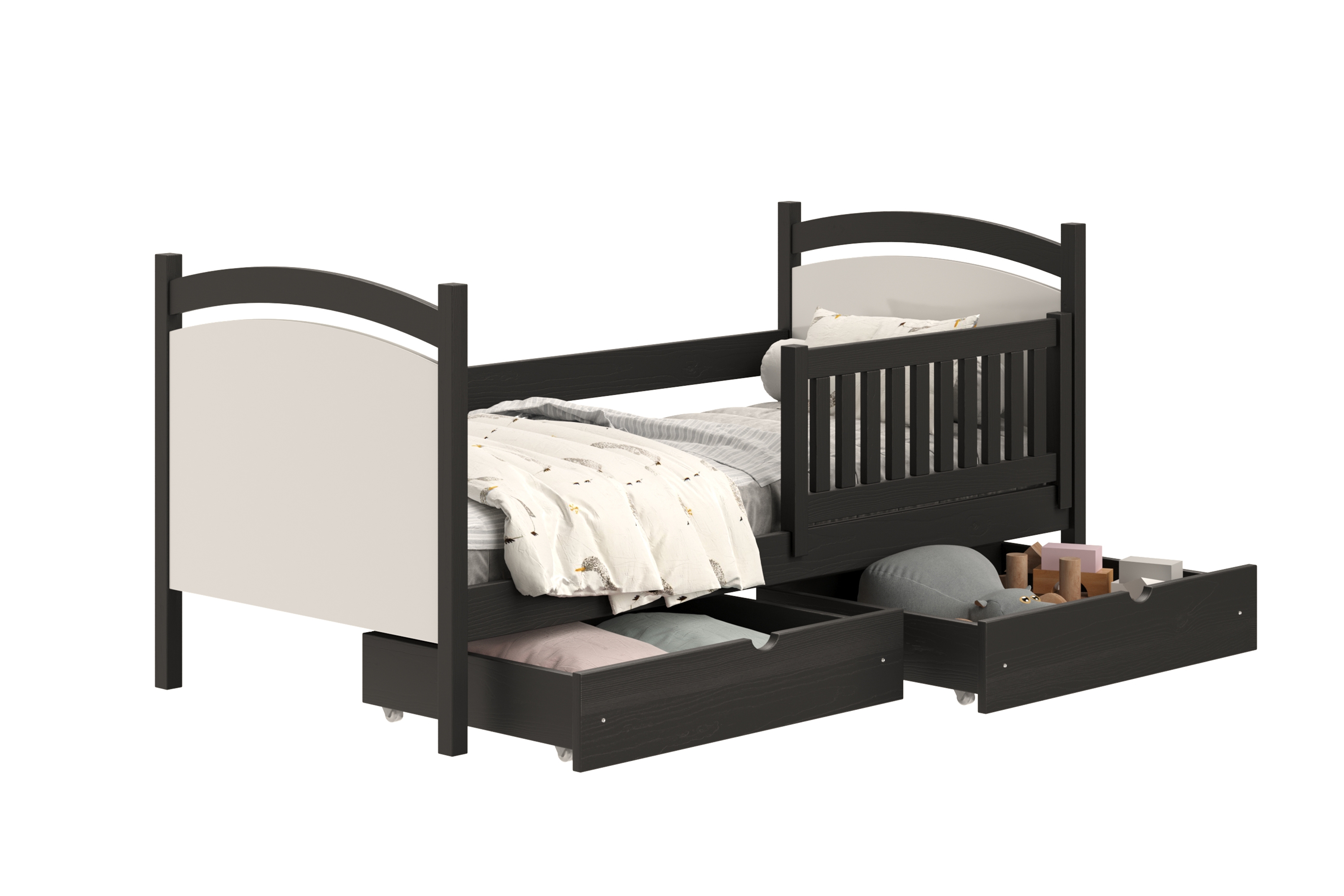 Dětská postel Amely s tabulí na fixy 80x160 cm - černá Postel dzieciece Amely 80x160 z tablica suchoscieralna - černá 