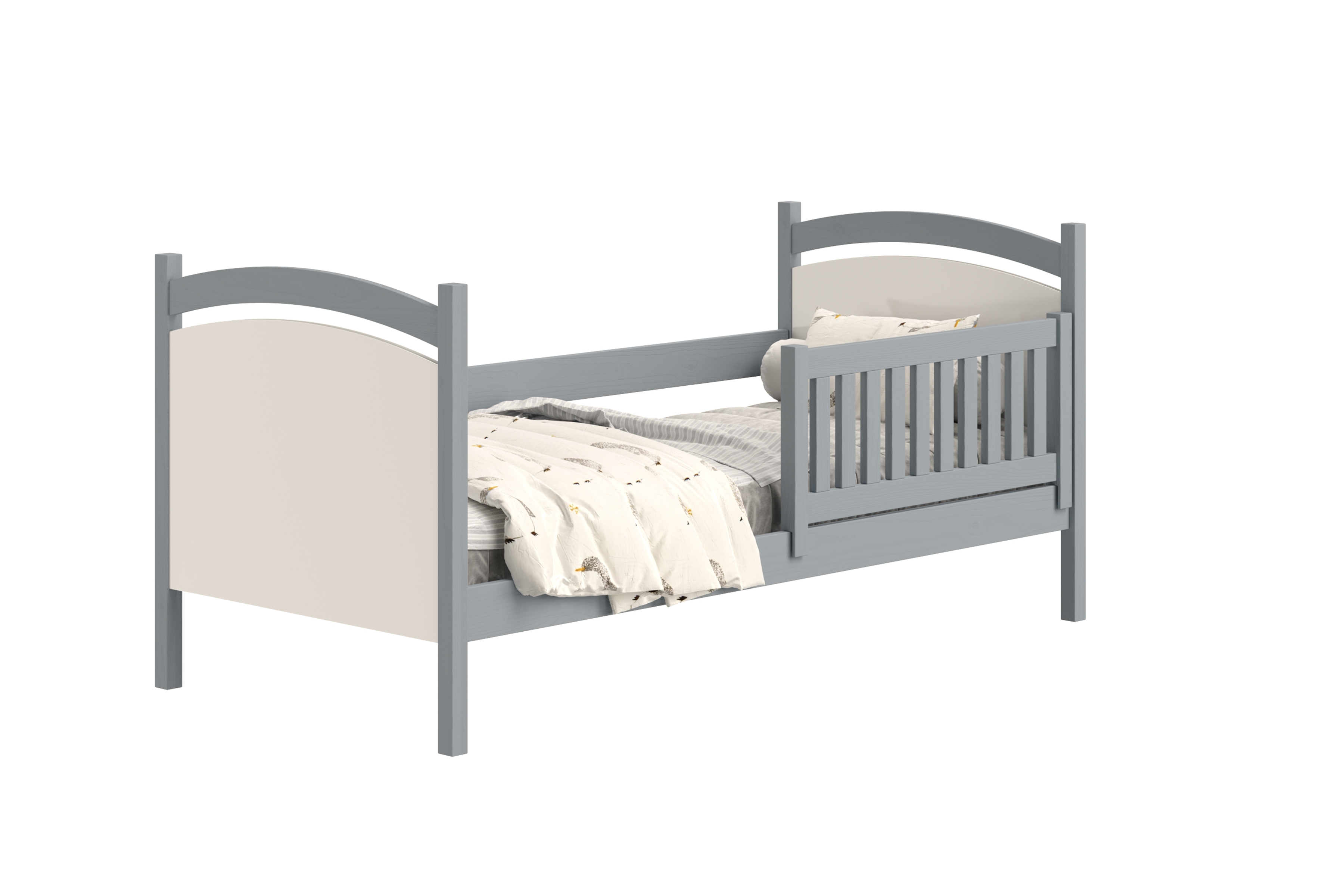 Detská posteľ s tabuľou Amely - Farba šedý, rozmer 80x160 Posteľ dzieciece Amely 80x160 z tablica suchoscieralna - šedý 