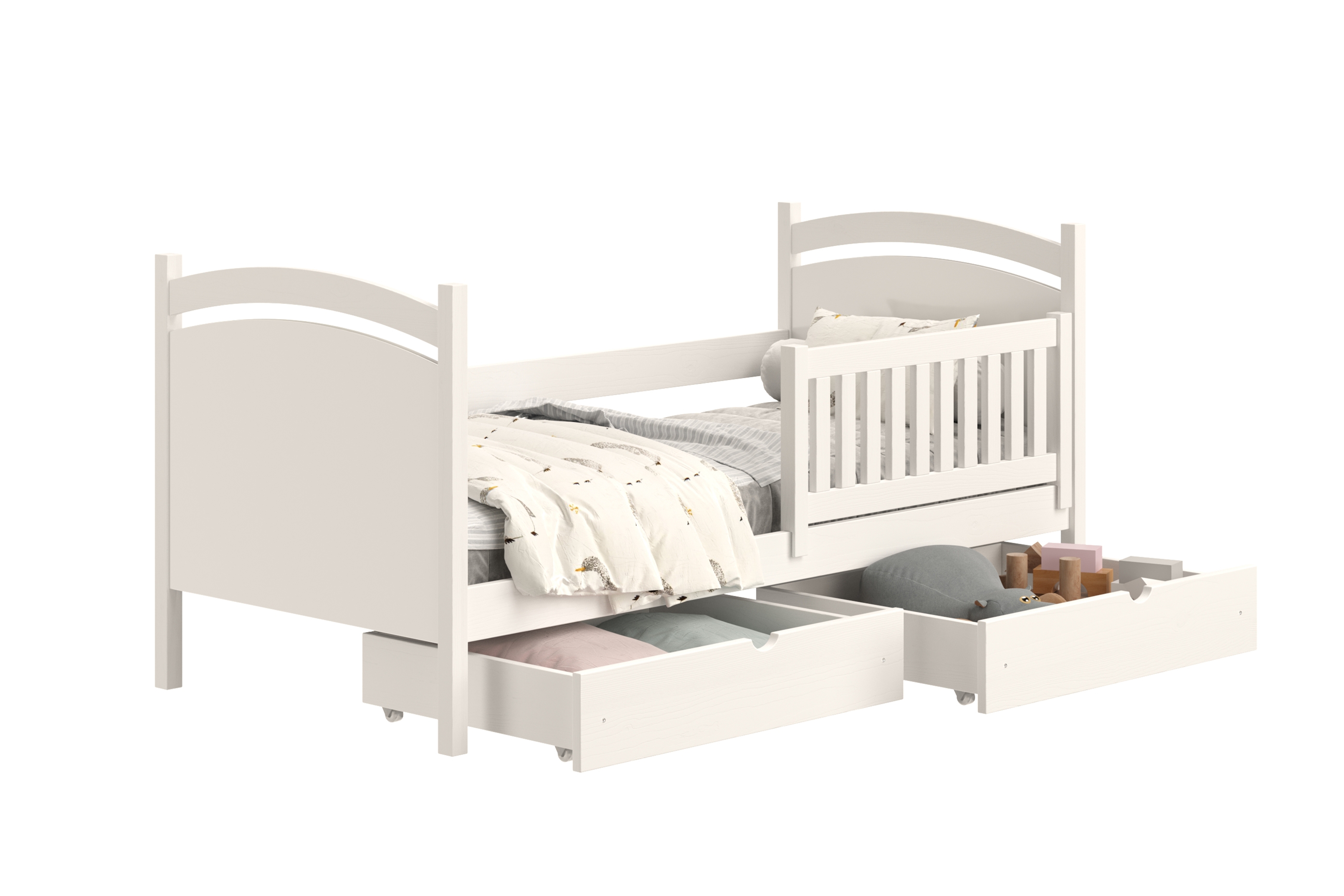 Detská posteľ s tabuľou Amely - biely, 90x200 Posteľ dzieciece Amely 90x200 z tablica suchoscieralna - Biely 