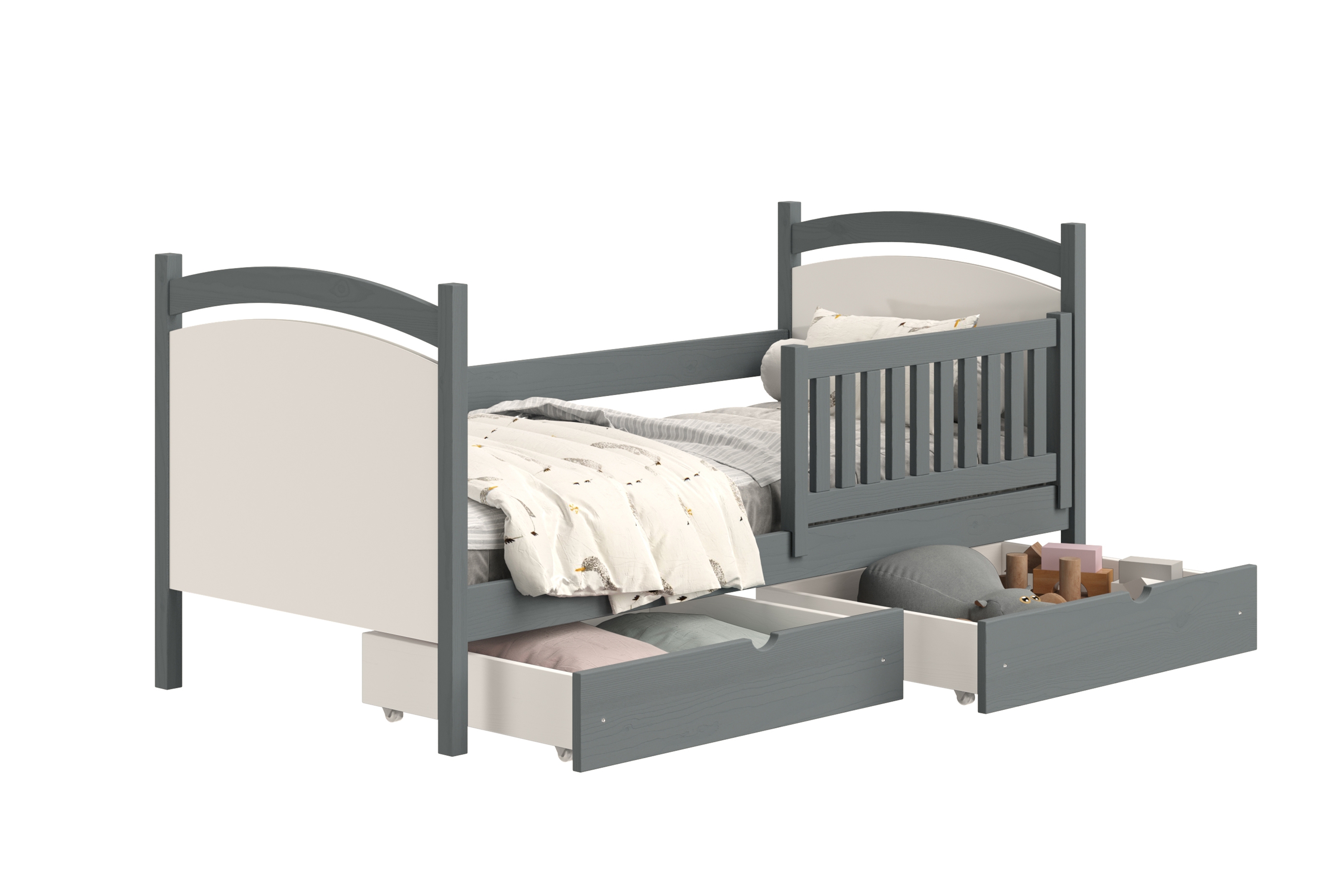 Dětská postel Amely s tabulí na fixy 90x200 cm - grafitová Postel dzieciece Amely 90x200 z tablica suchoscieralna- grafit