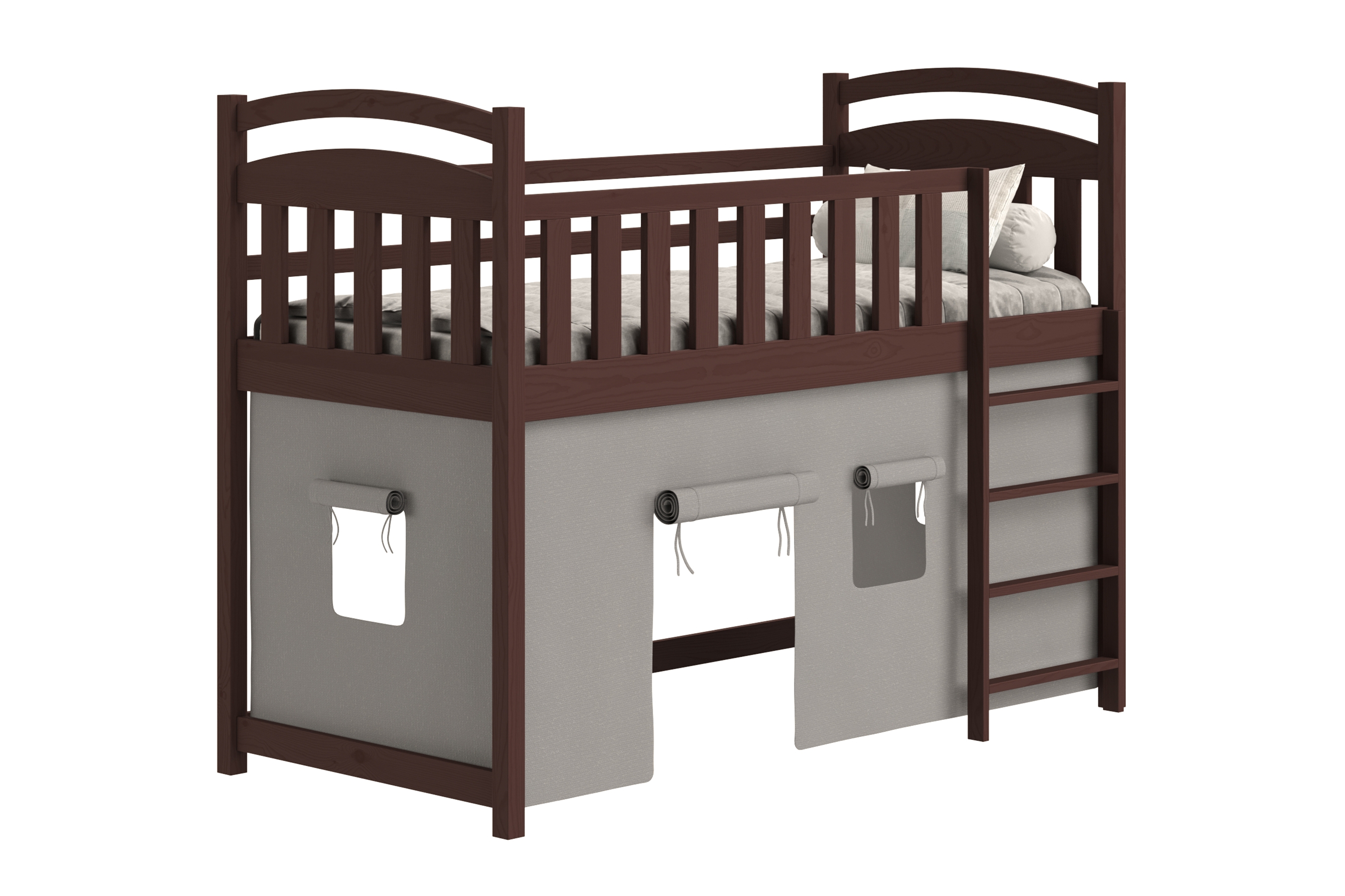 Vyvýšená dětská postel Felixio 80x180 cm - hnědá Postel dzieciece vyvýšená postel Felixio - 80x180 / hnědá